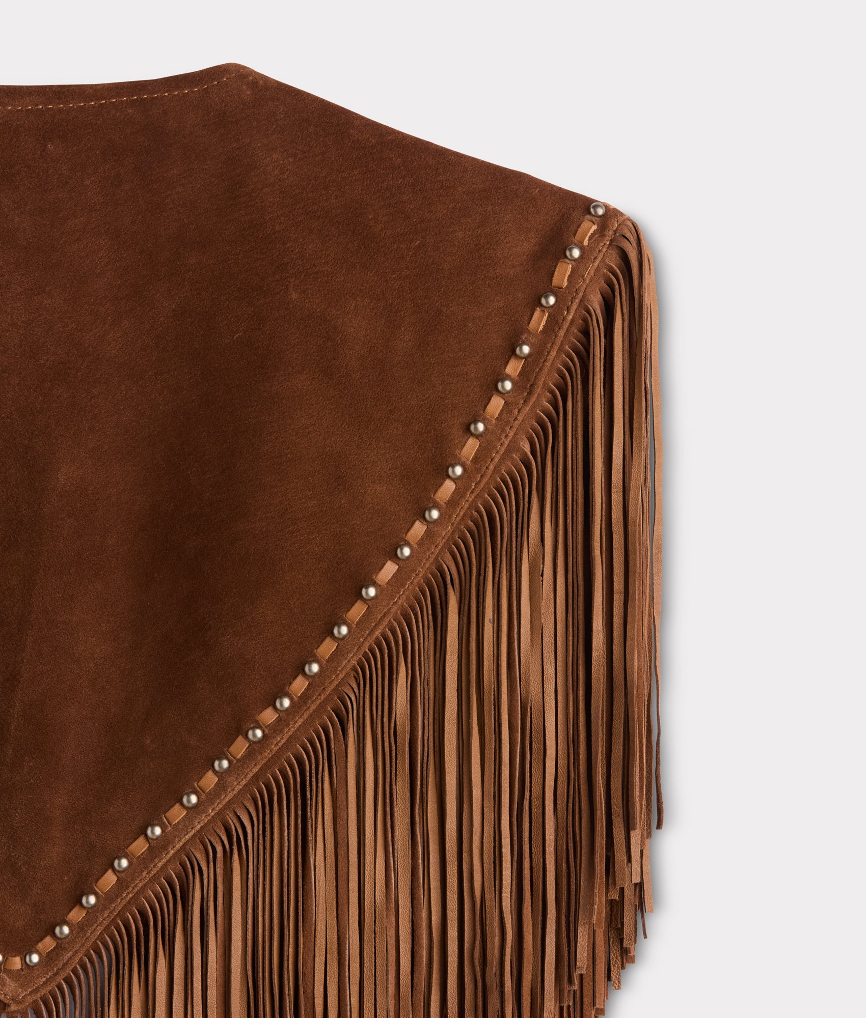 Sheila Beaded Fringe Cape :: Brown - Image 5