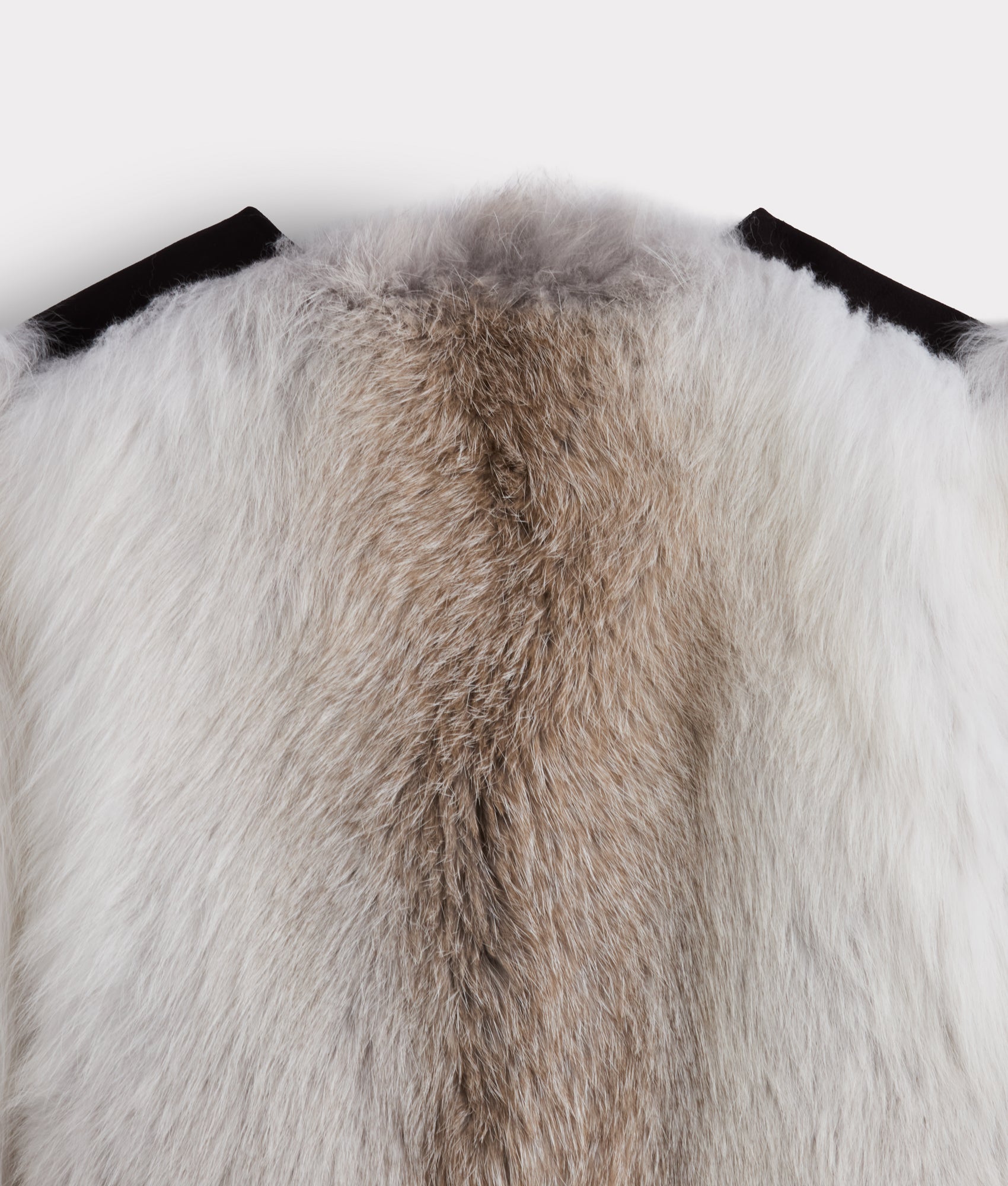 Francesca Feathered Fox Jacket :: White/Black - Image 11