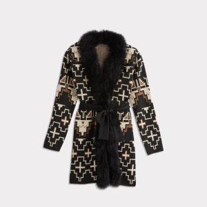 Sweater 3/4 With Fur :: Black/White