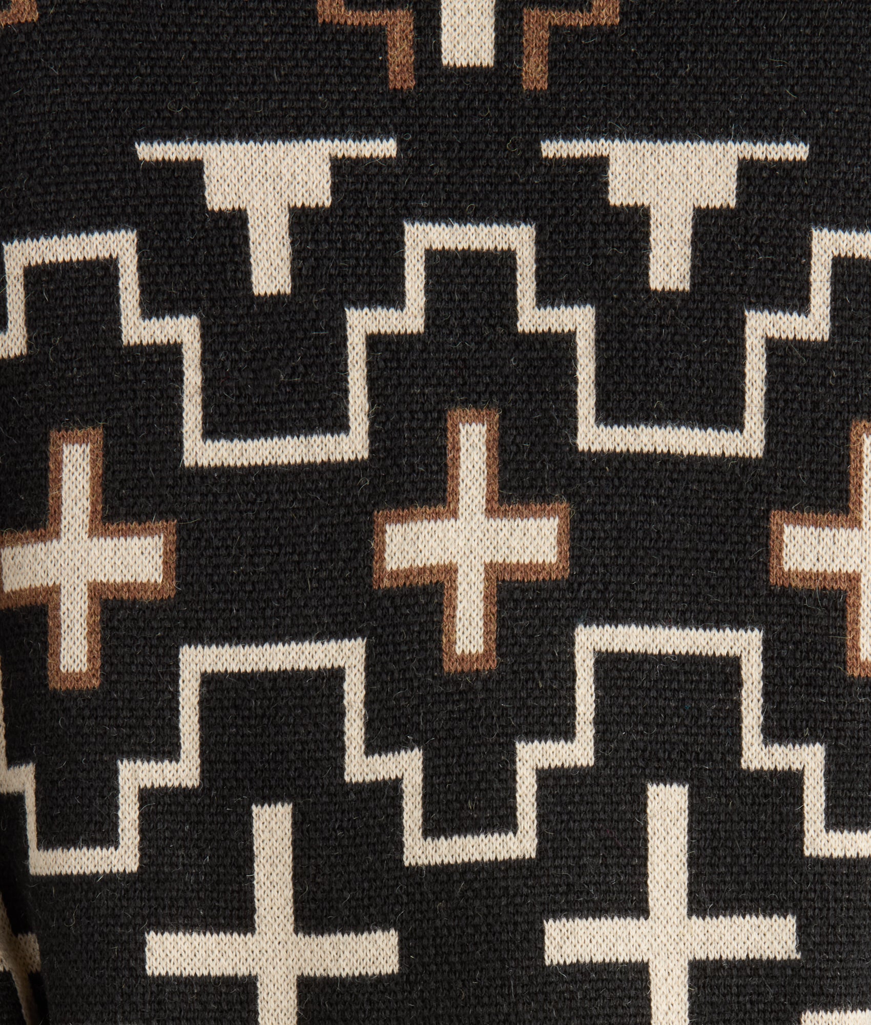 Sweater 3/4 With Fur :: Black/White - Image 16