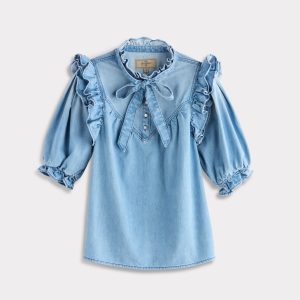 Corlee Denim Blouse :: Blue Bird