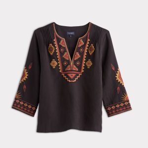 Tala Embroidered Shirt :: Black