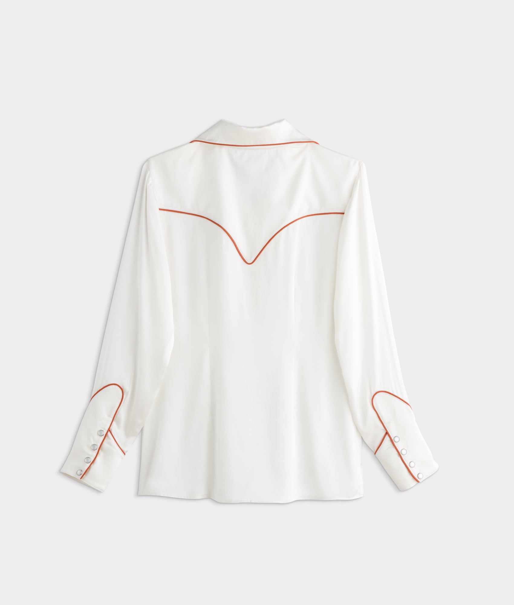 Piped Western Snap Blouse :: Off White - Image 3