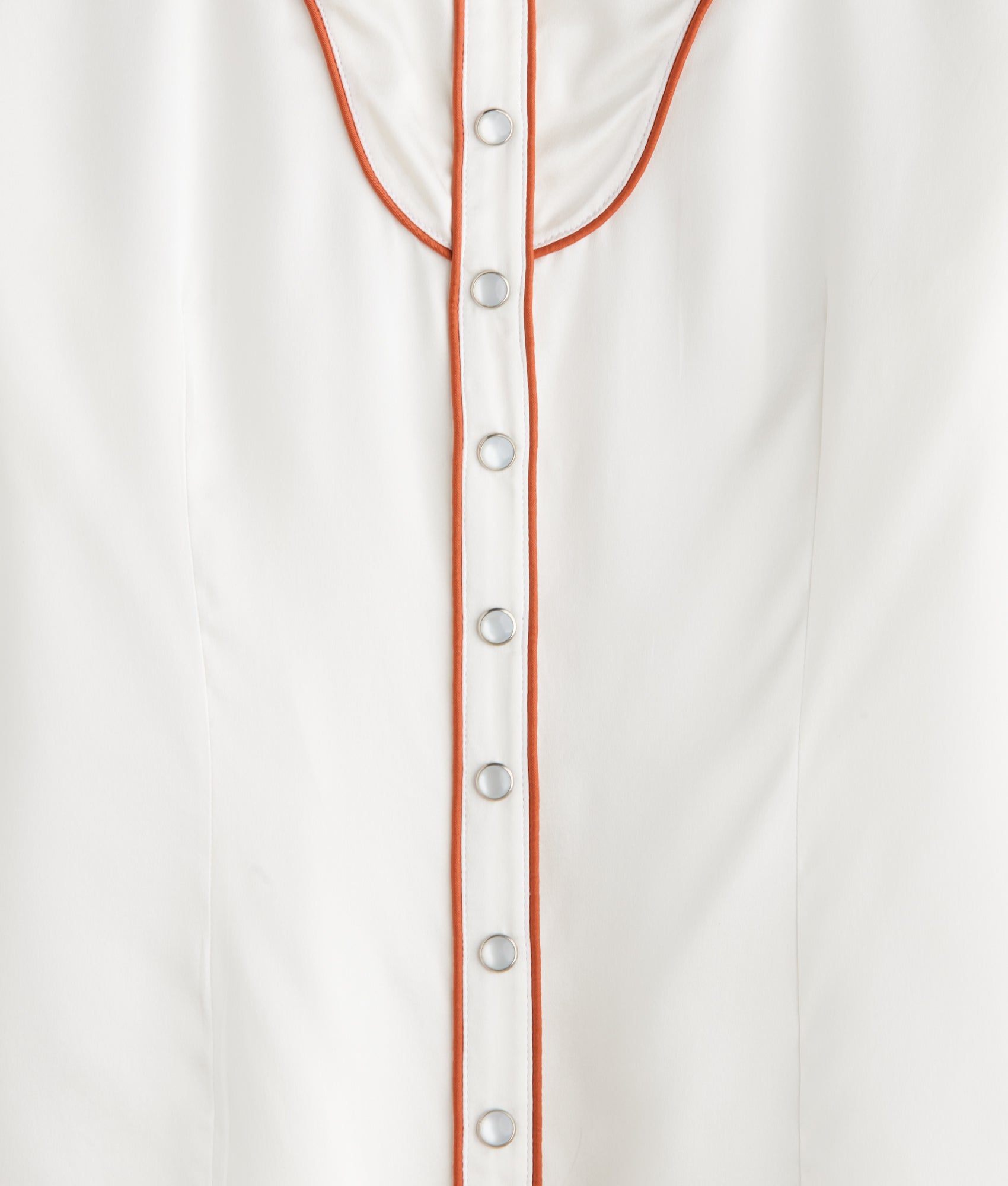 Piped Western Snap Blouse :: Off White - Image 6