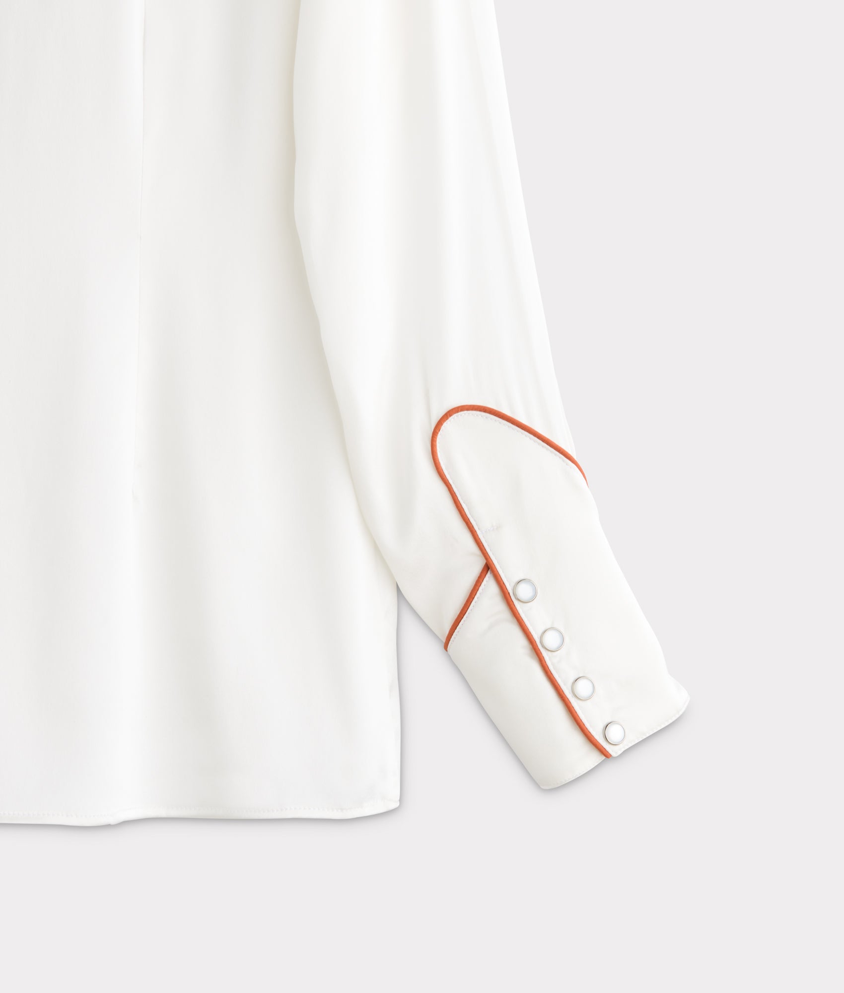 Piped Western Snap Blouse :: Off White - Image 4