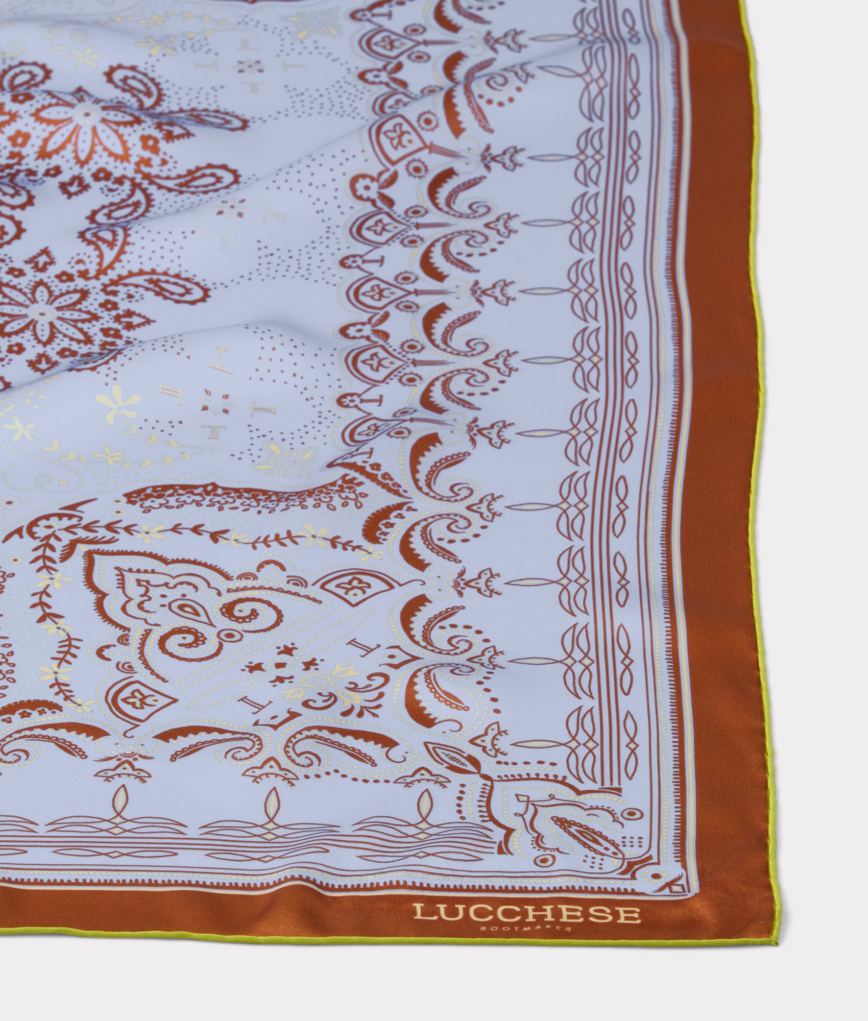 Mirrored L Silk Scarf :: Sky Blue - Image 4