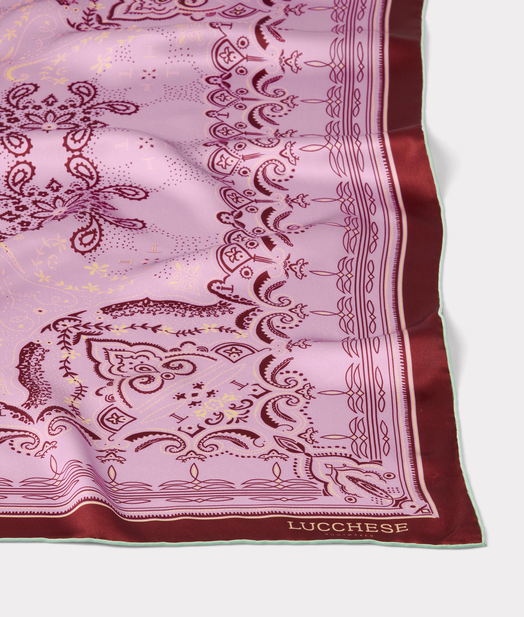 Mirrored L Silk Scarf :: Pink - Image 4