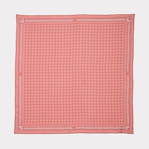Mesa Grid Silk Scarf :: Coral