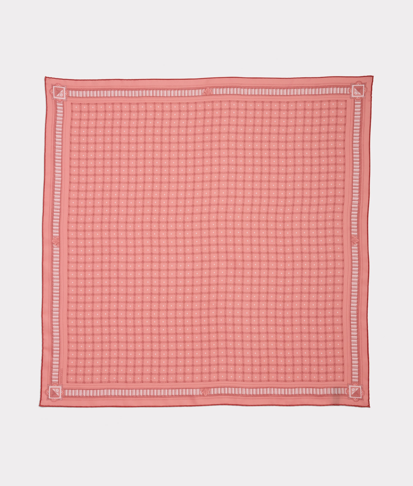 Mesa Grid Silk Scarf :: Coral