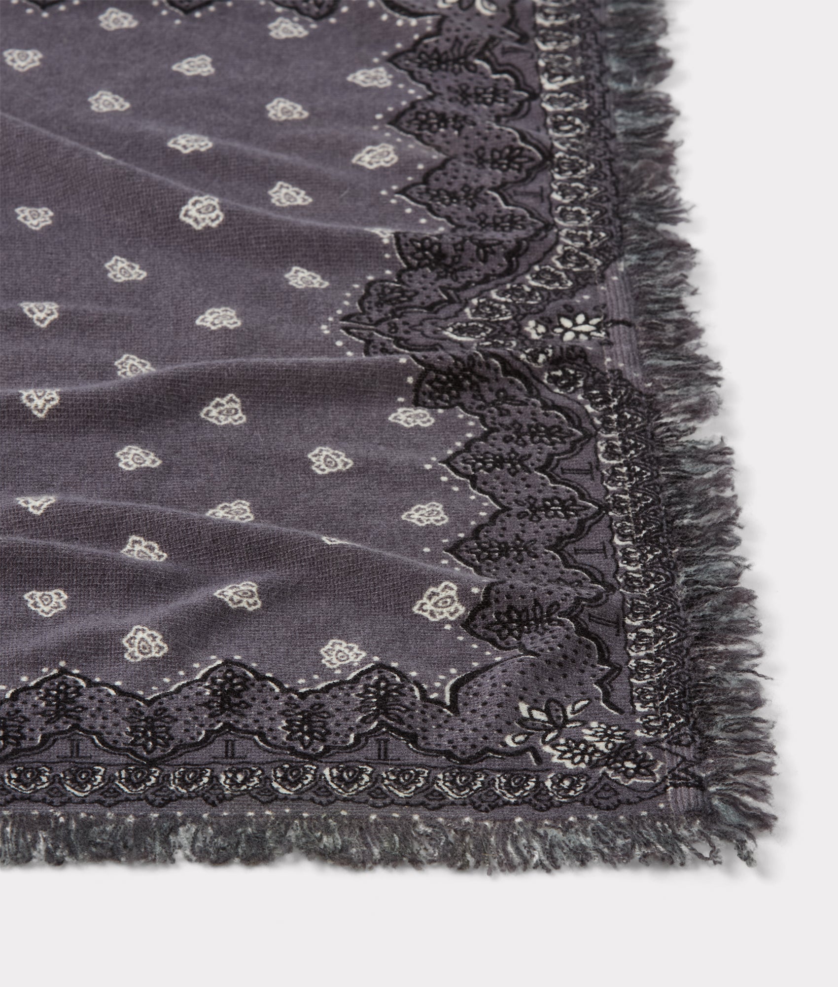Cashmere Paisley Bandana :: Grey - Image 5