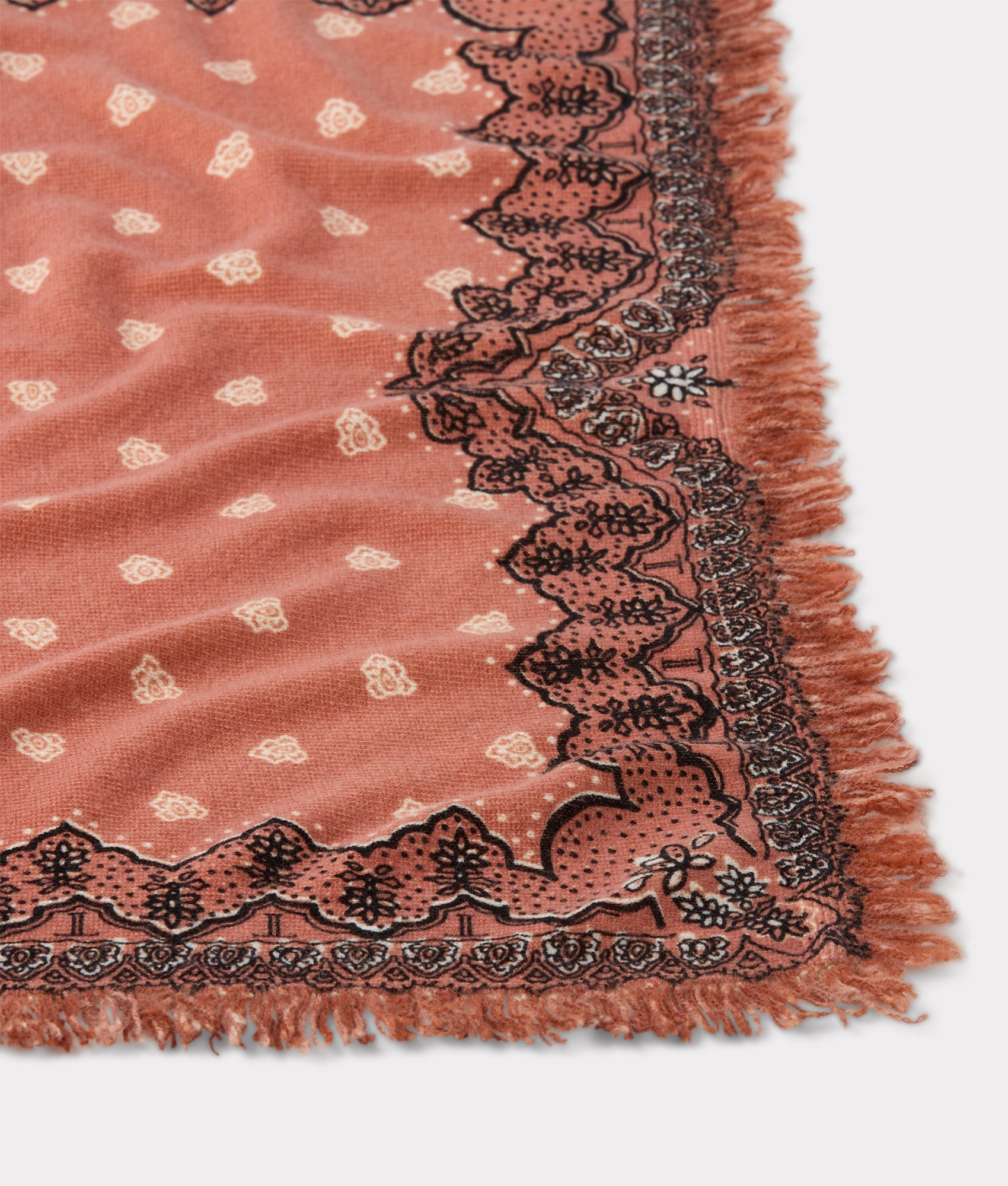 Cashmere Paisley Bandana :: Brown - Image 4