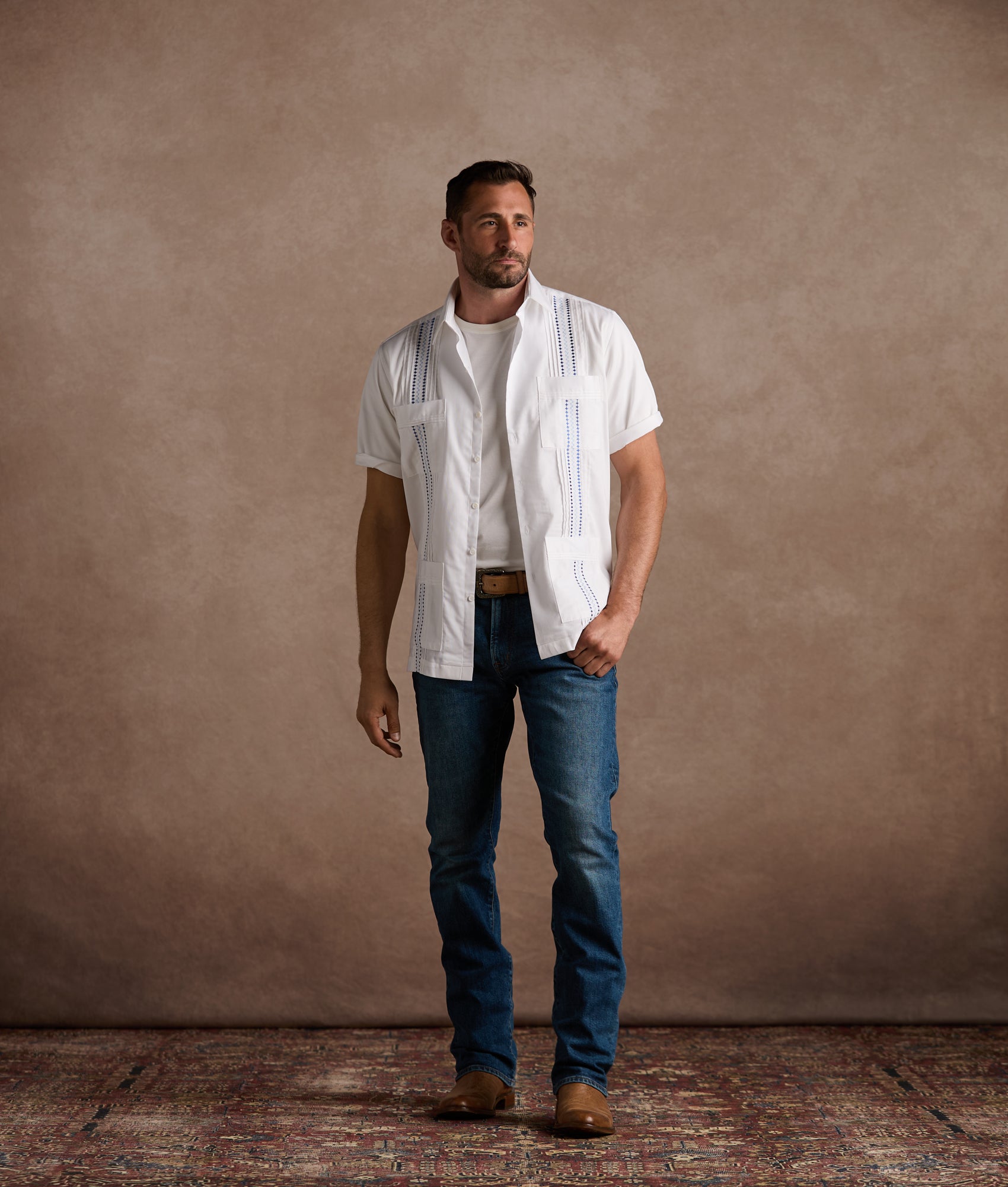 Guayabera Shirt :: White - Image 2