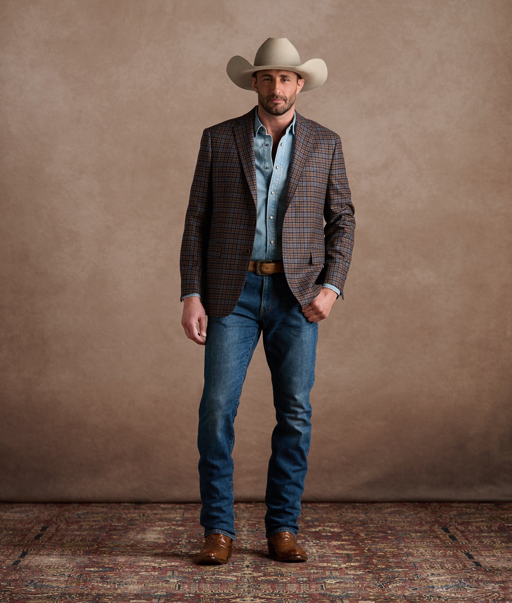 Lucchese Sport Coat :: Blue/Grey - Image 2