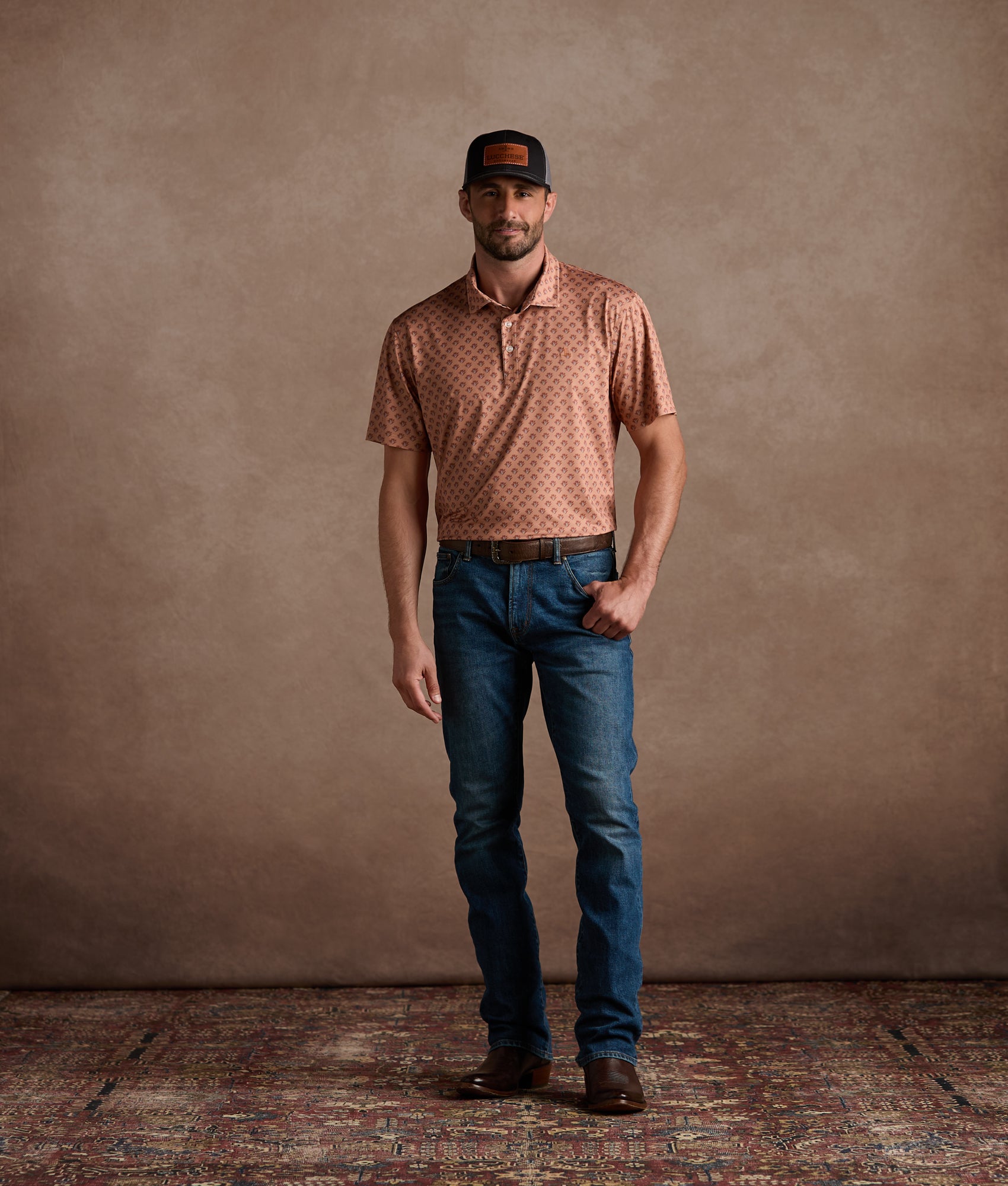 Lucchese Golf Polo :: Rust - Image 8