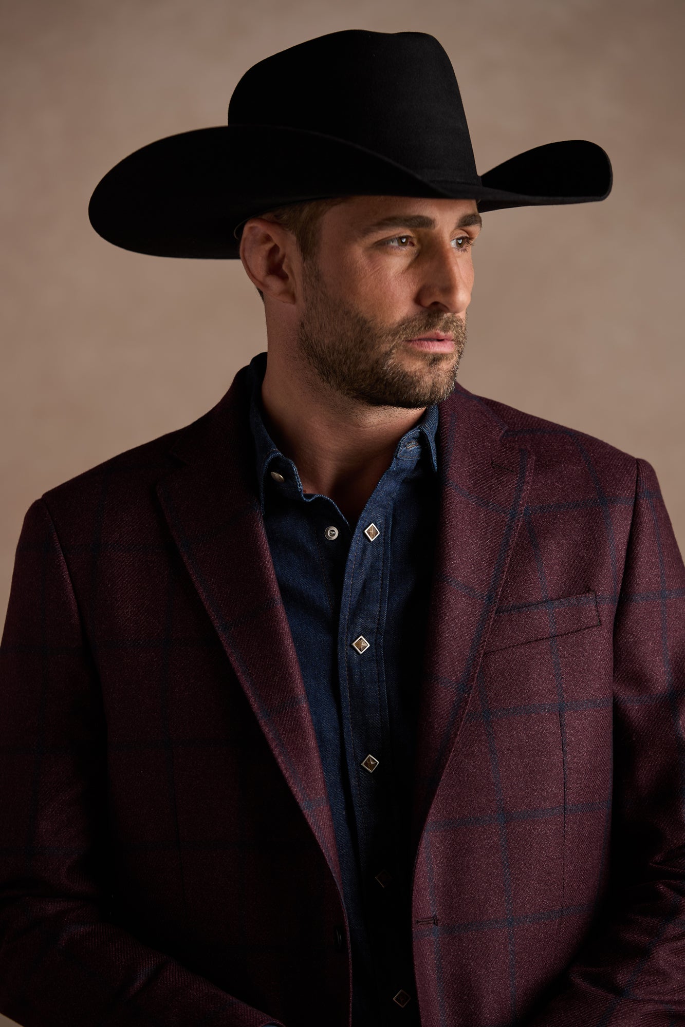 Lucchese Sport Coat :: Burgundy Plaid - Image 10