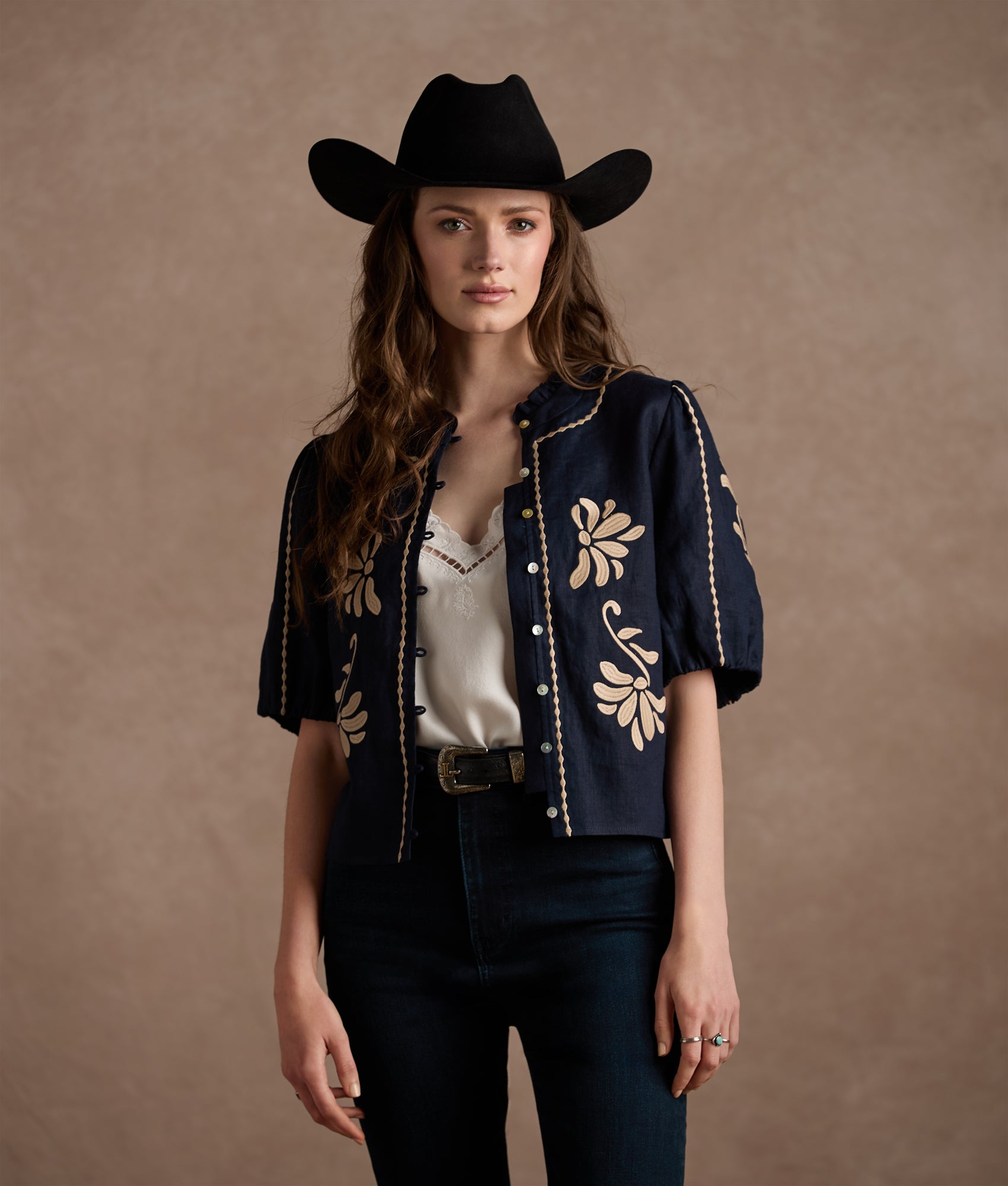 Callahan Blouse :: Navy - Image 2
