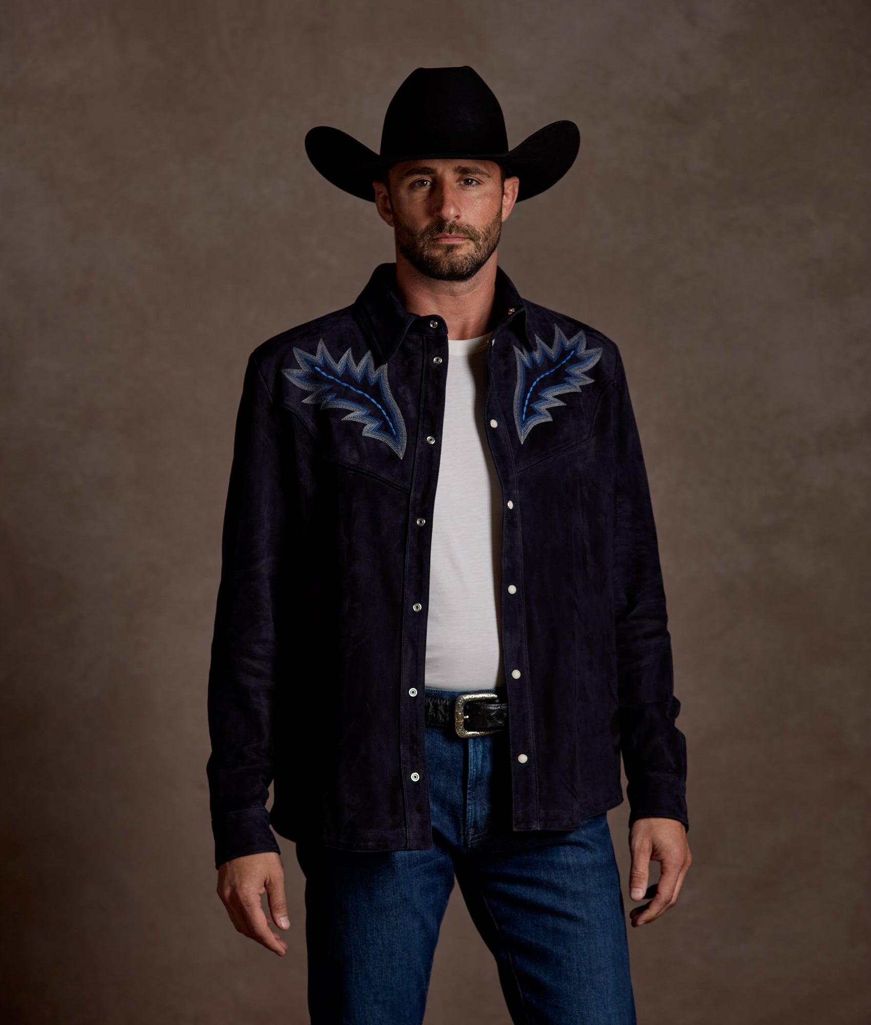 Ace Suede Shacket :: Dusty Blue - Image 5