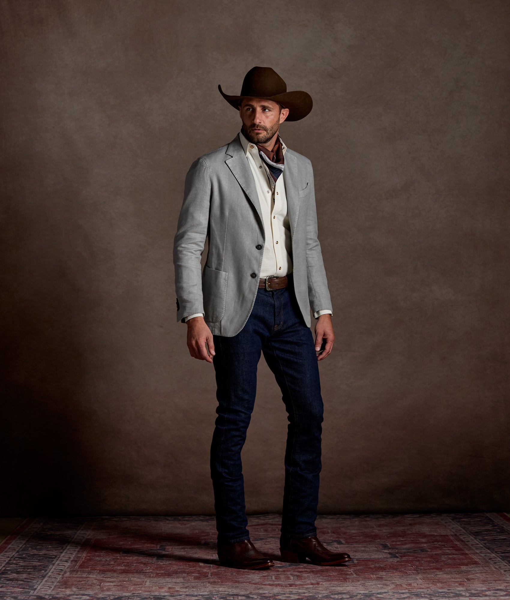 Herringbone Sport Coat - Modern Fit :: Grey - Image 2