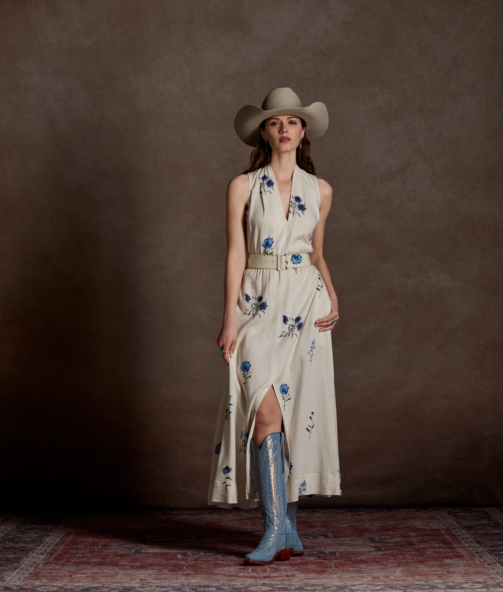 Lela Rose x Lucchese Robin :: White + Blue - Image 7
