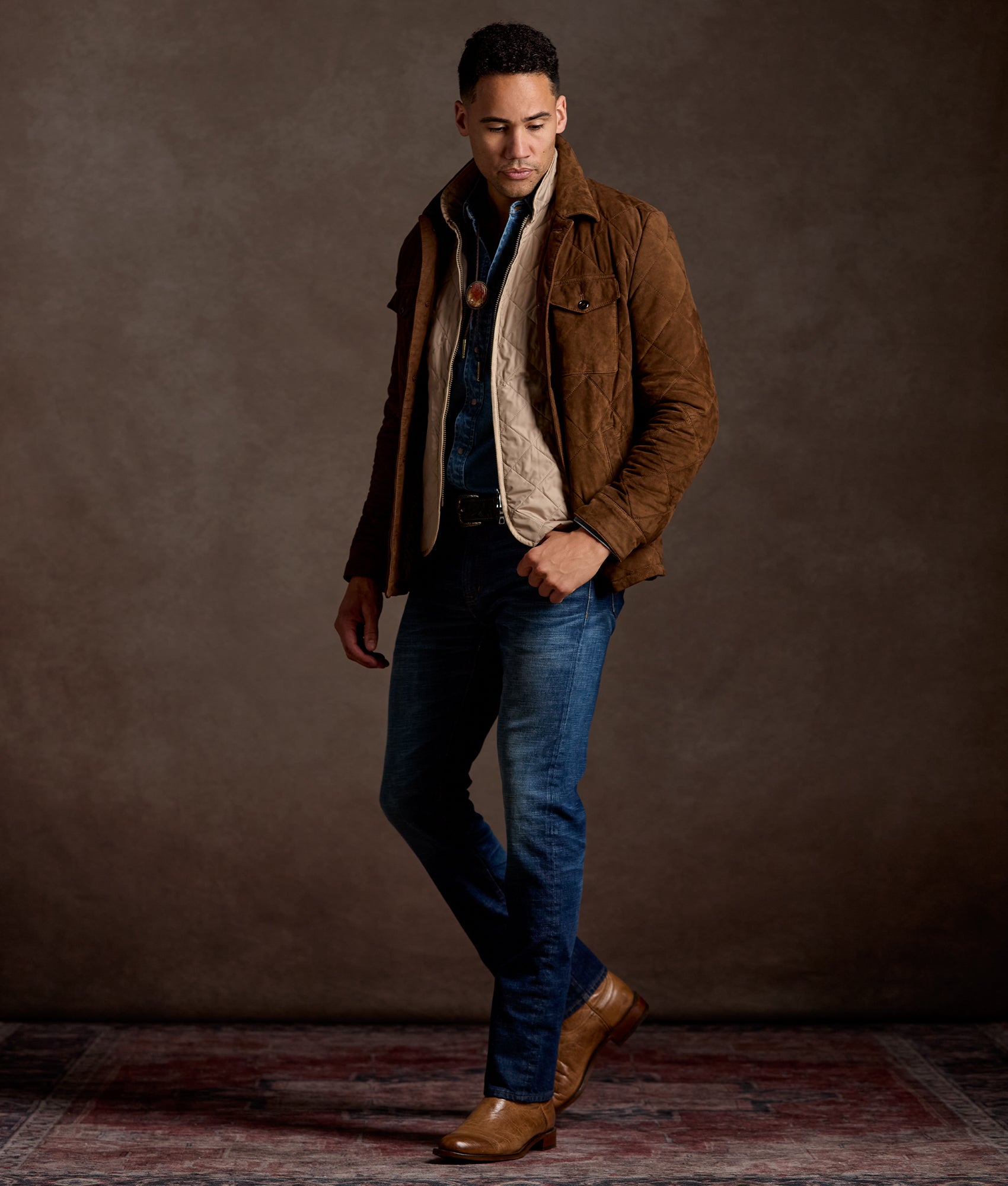 Jameson Quilted Vest :: Khaki - Image 10