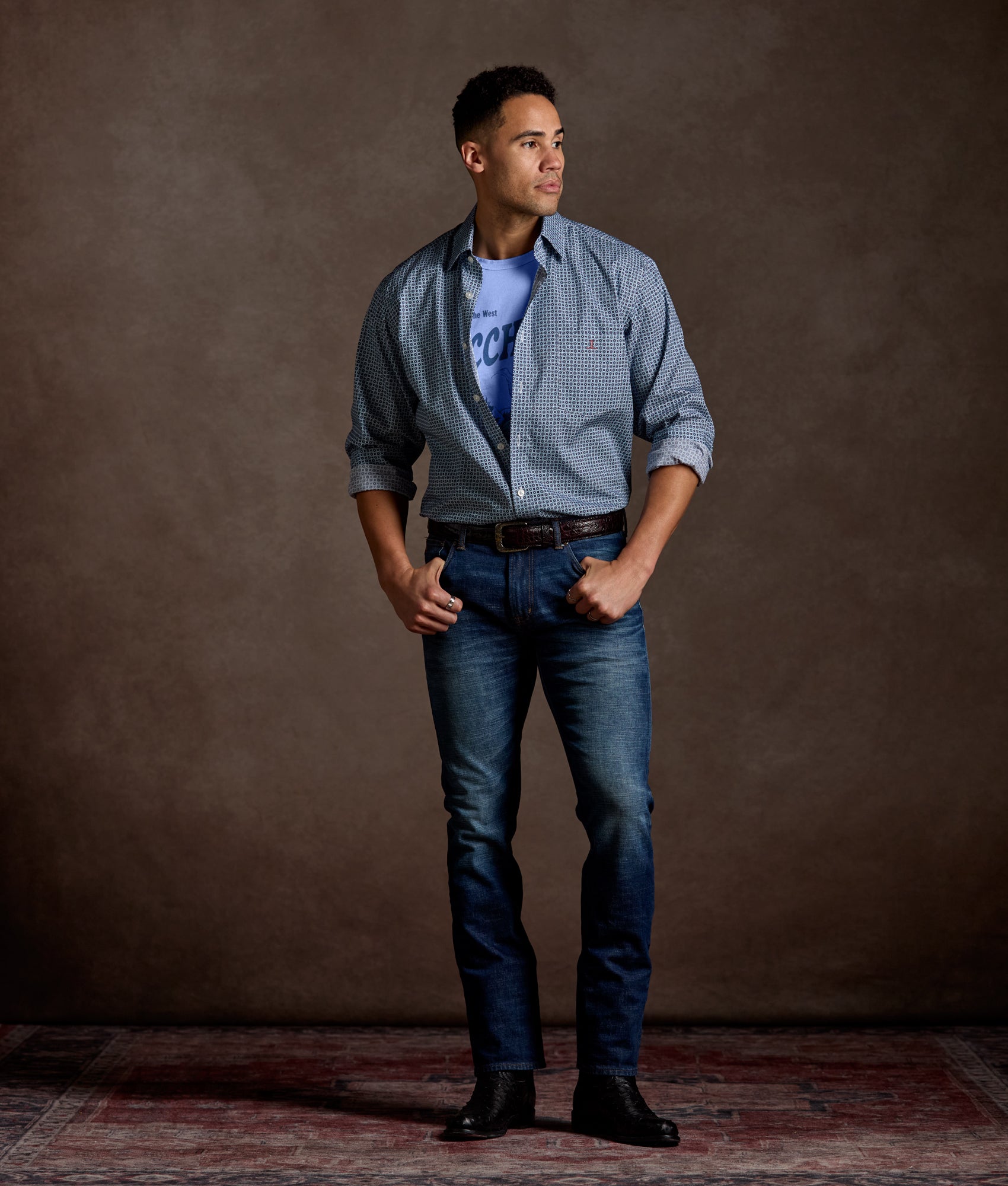 Spaghetti Western Tee :: Blue Jean - Image 7