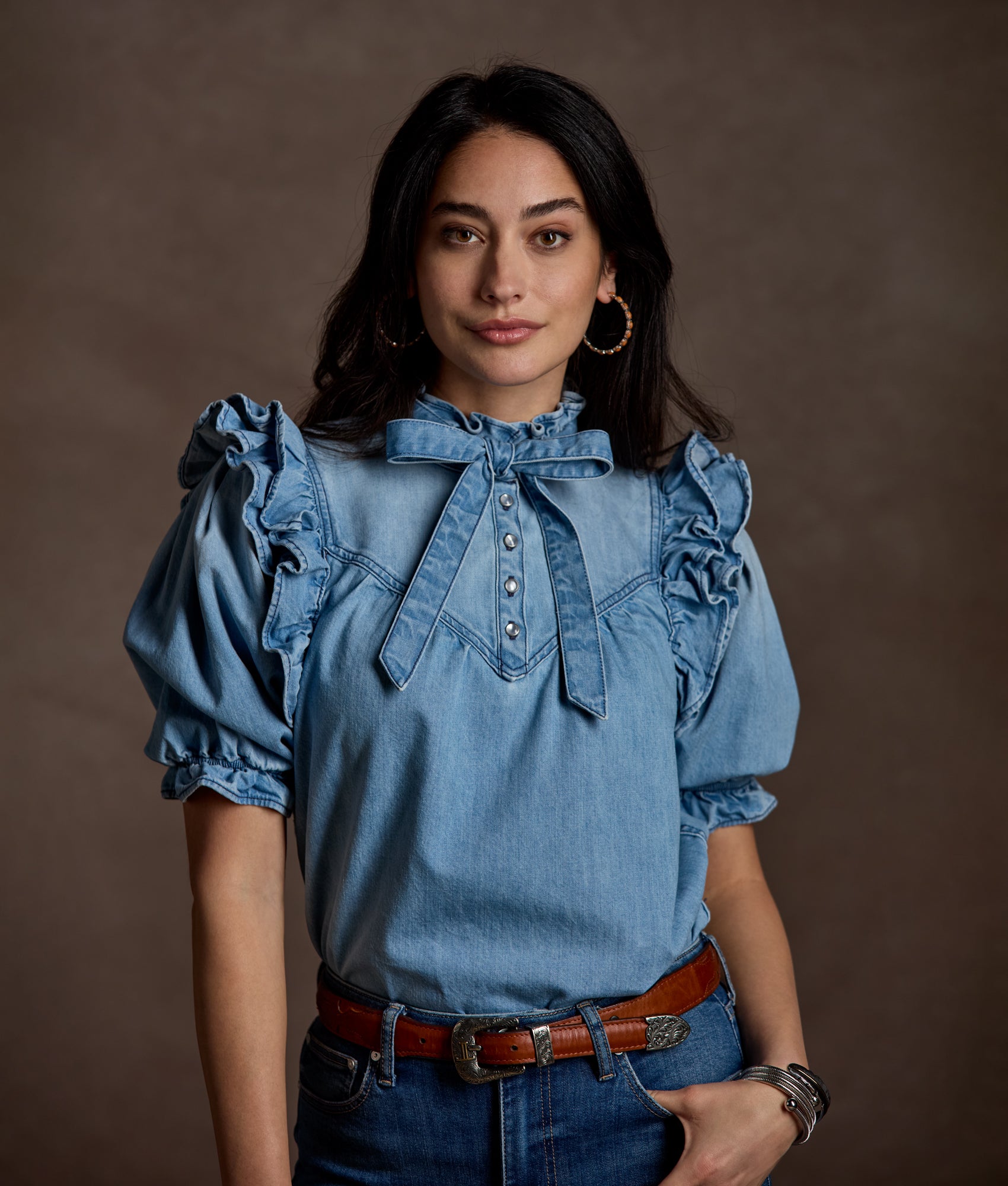Corlee Denim Blouse :: Blue Bird - Image 8