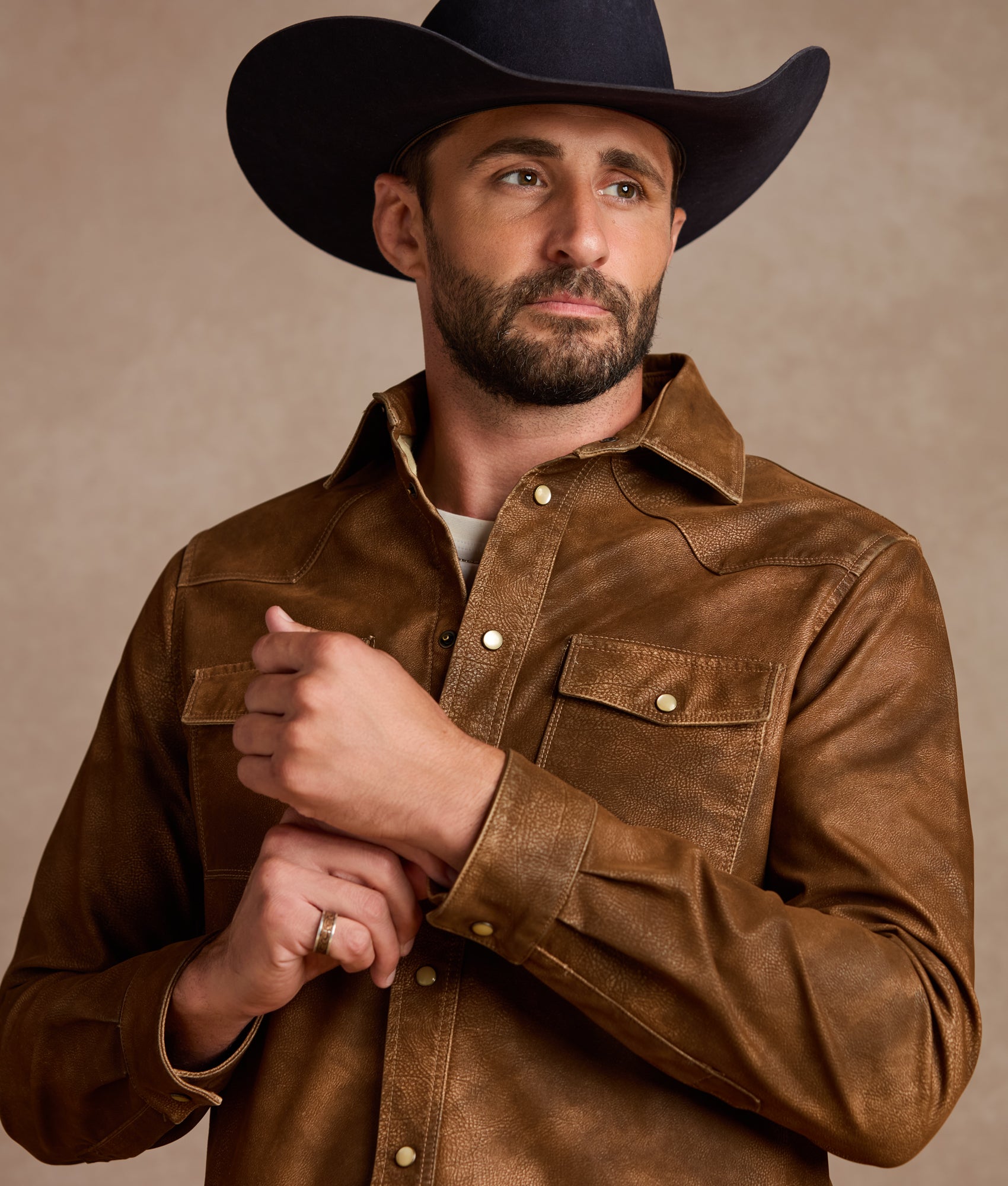 Tucker Roper Shirt :: Light Brown - Image 9
