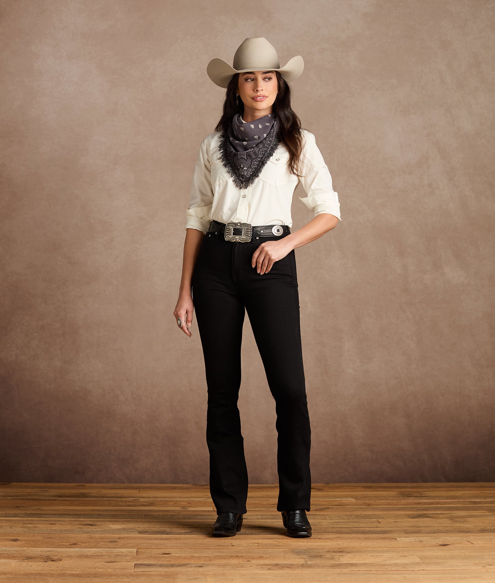 Cashmere Paisley Bandana :: Grey - Image 2