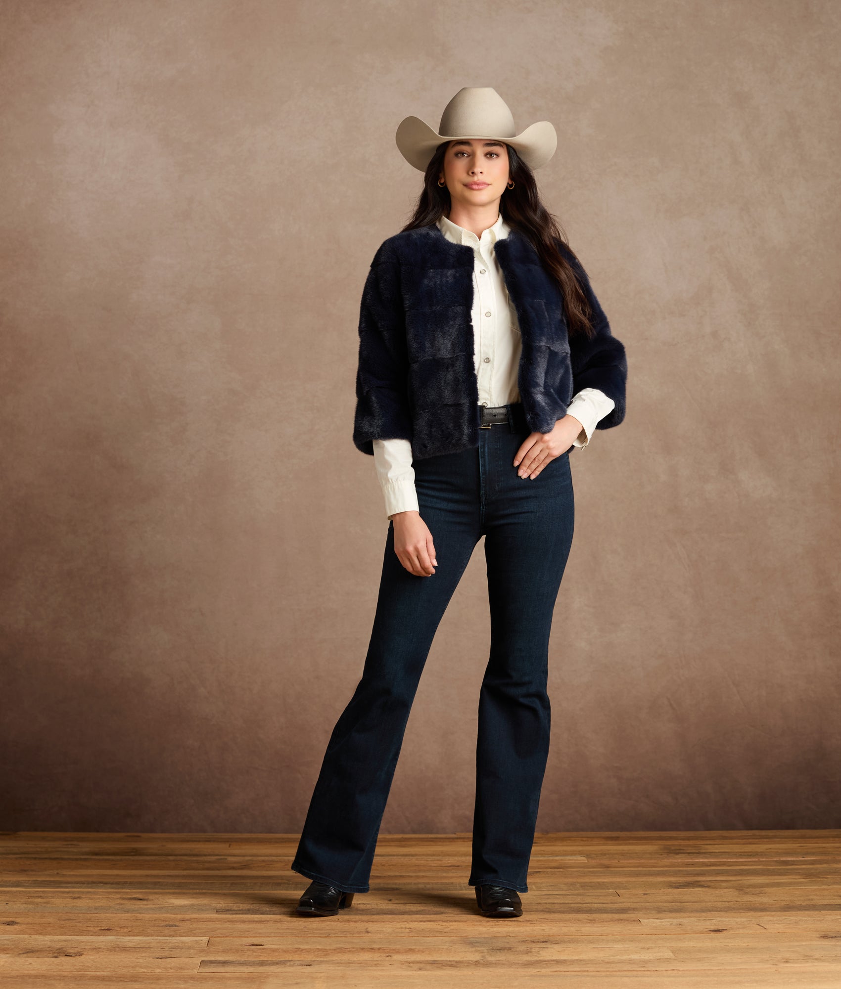 Marie Blue Mink Bolero :: Blue - Image 7