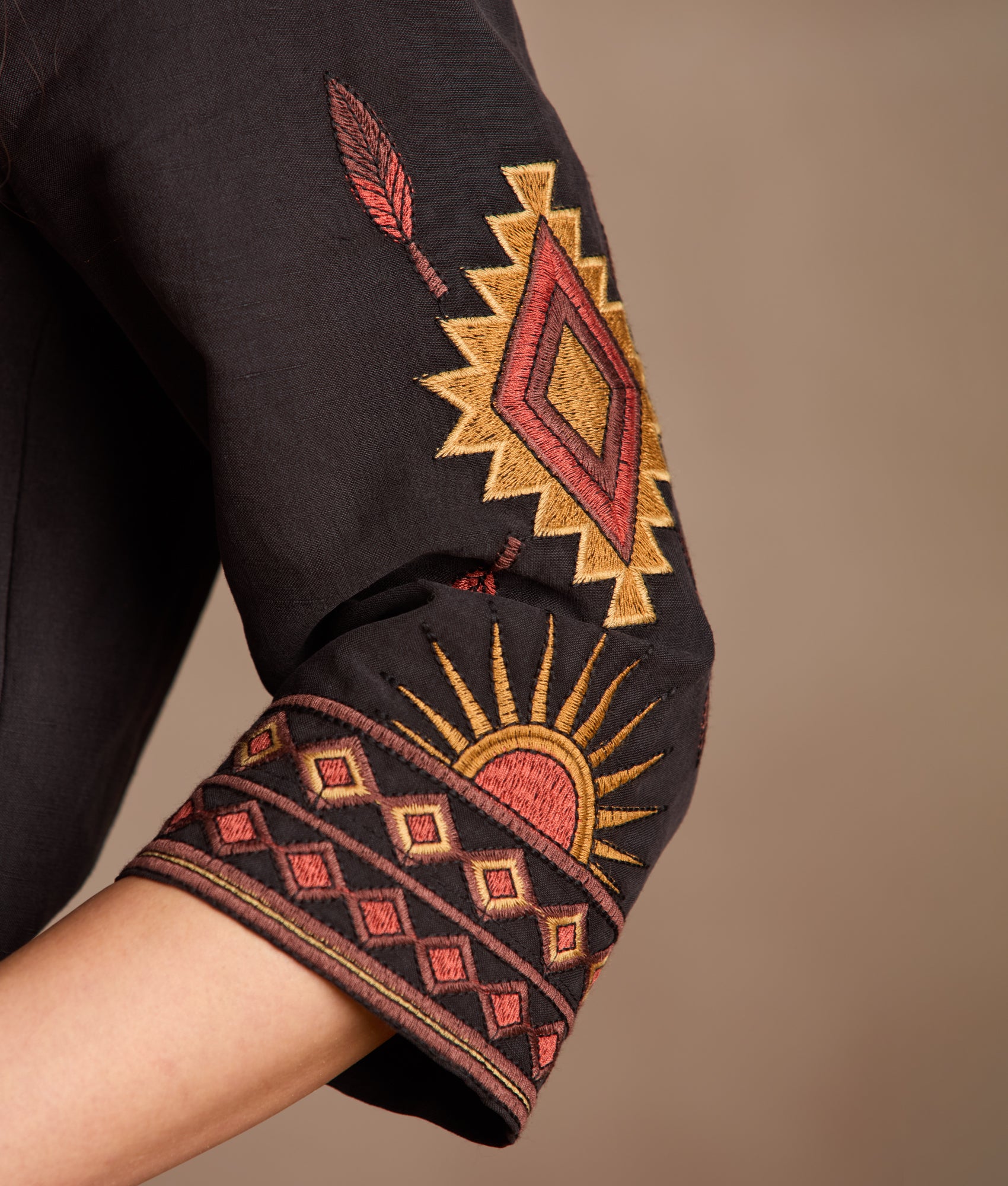 Tala Embroidered Shirt :: Black - Image 4