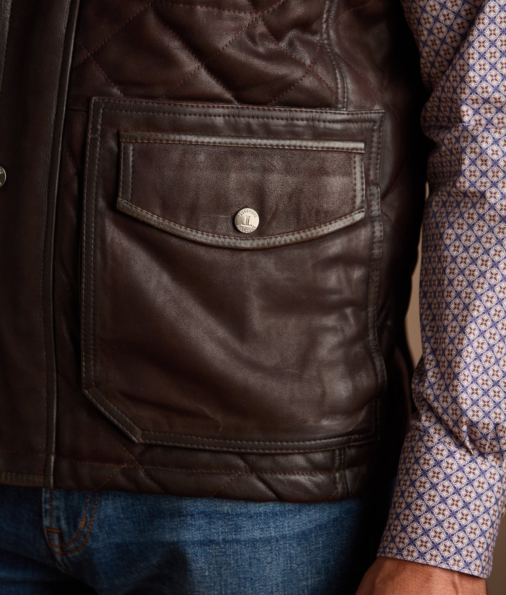 Vail Quilted Leather Vest :: Espresso - Image 8