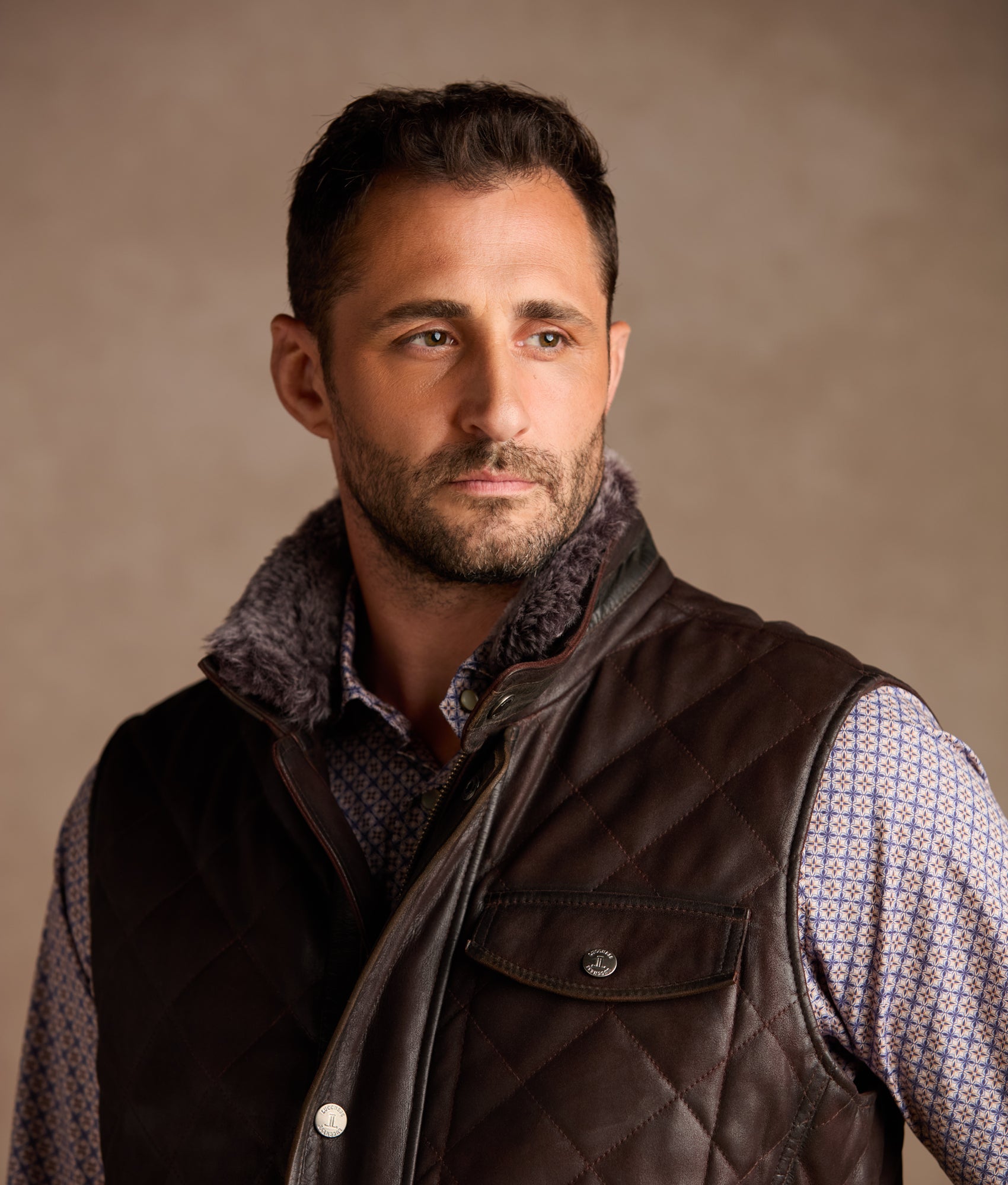 Vail Quilted Leather Vest :: Espresso - Image 12