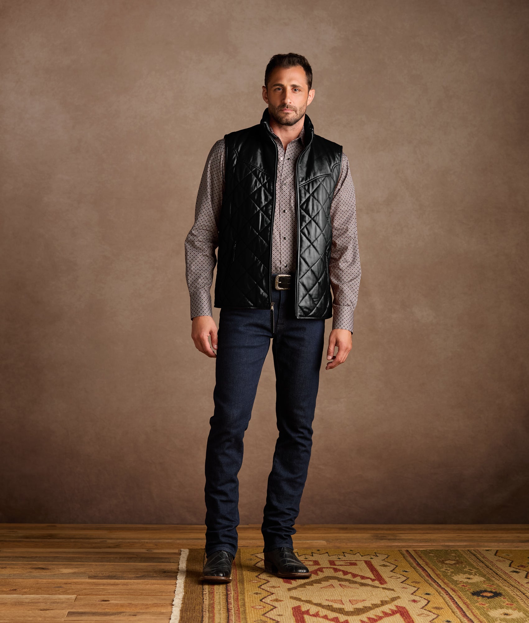 Mccoy Lamb Leather Puff Vest :: Black - Image 10