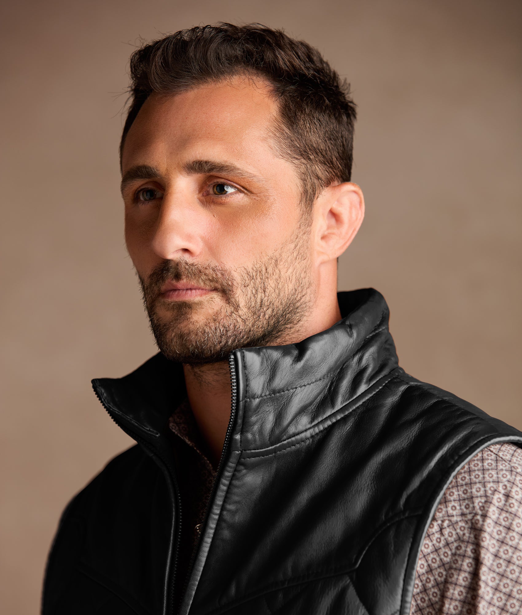 Mccoy Lamb Leather Puff Vest :: Black - Image 5