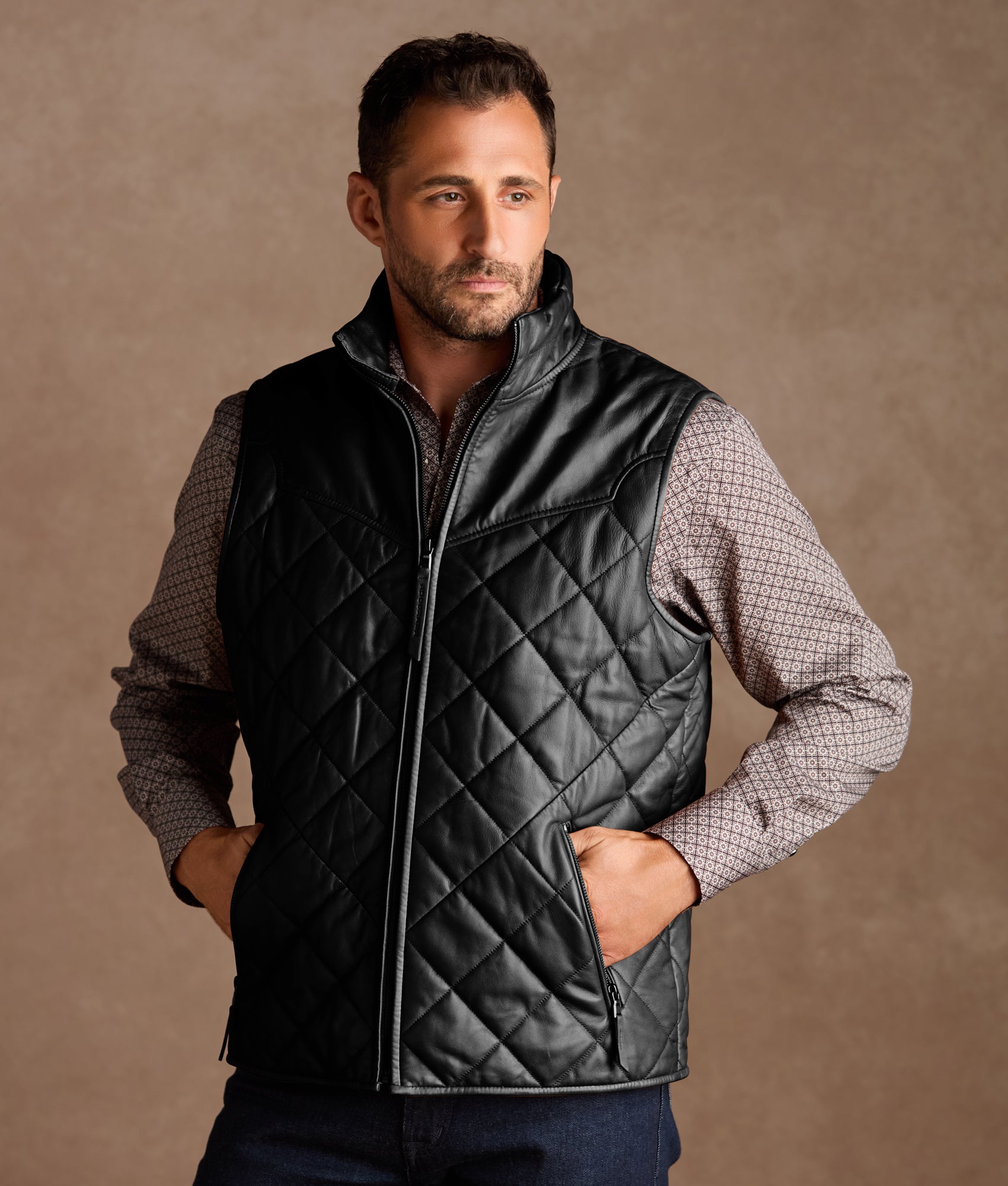 Mccoy Lamb Leather Puff Vest :: Black - Image 8