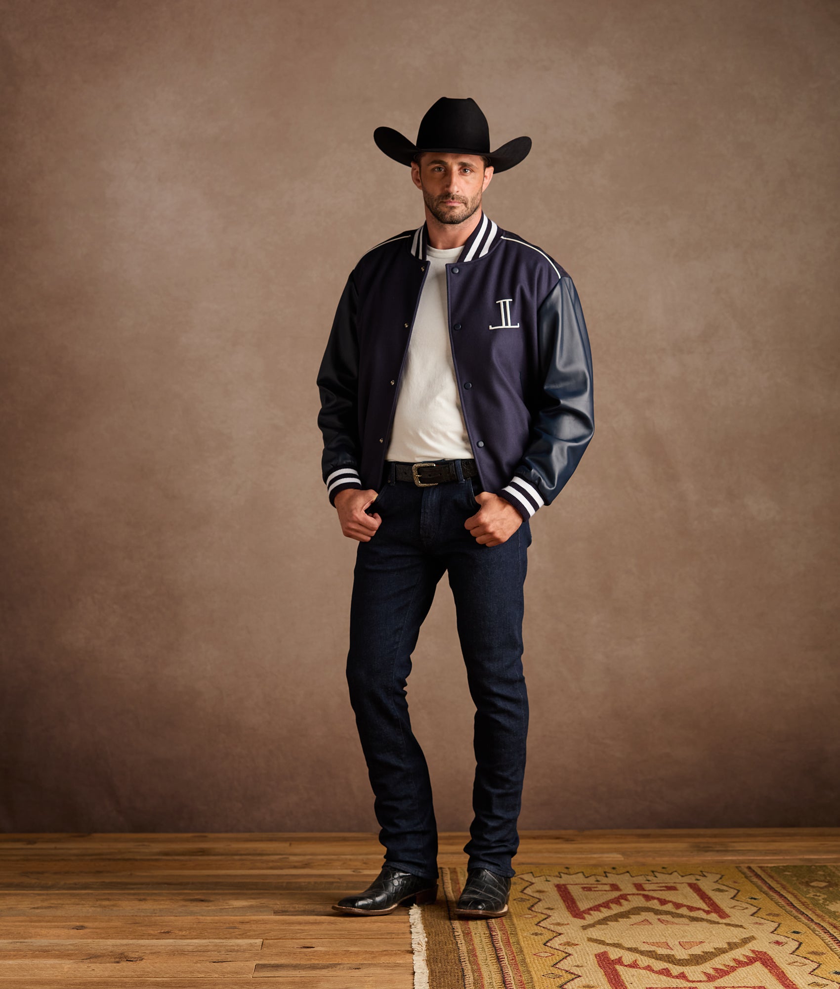 Lucchese x Dallas Cowboys Varsity Jacket :: Navy - Image 2