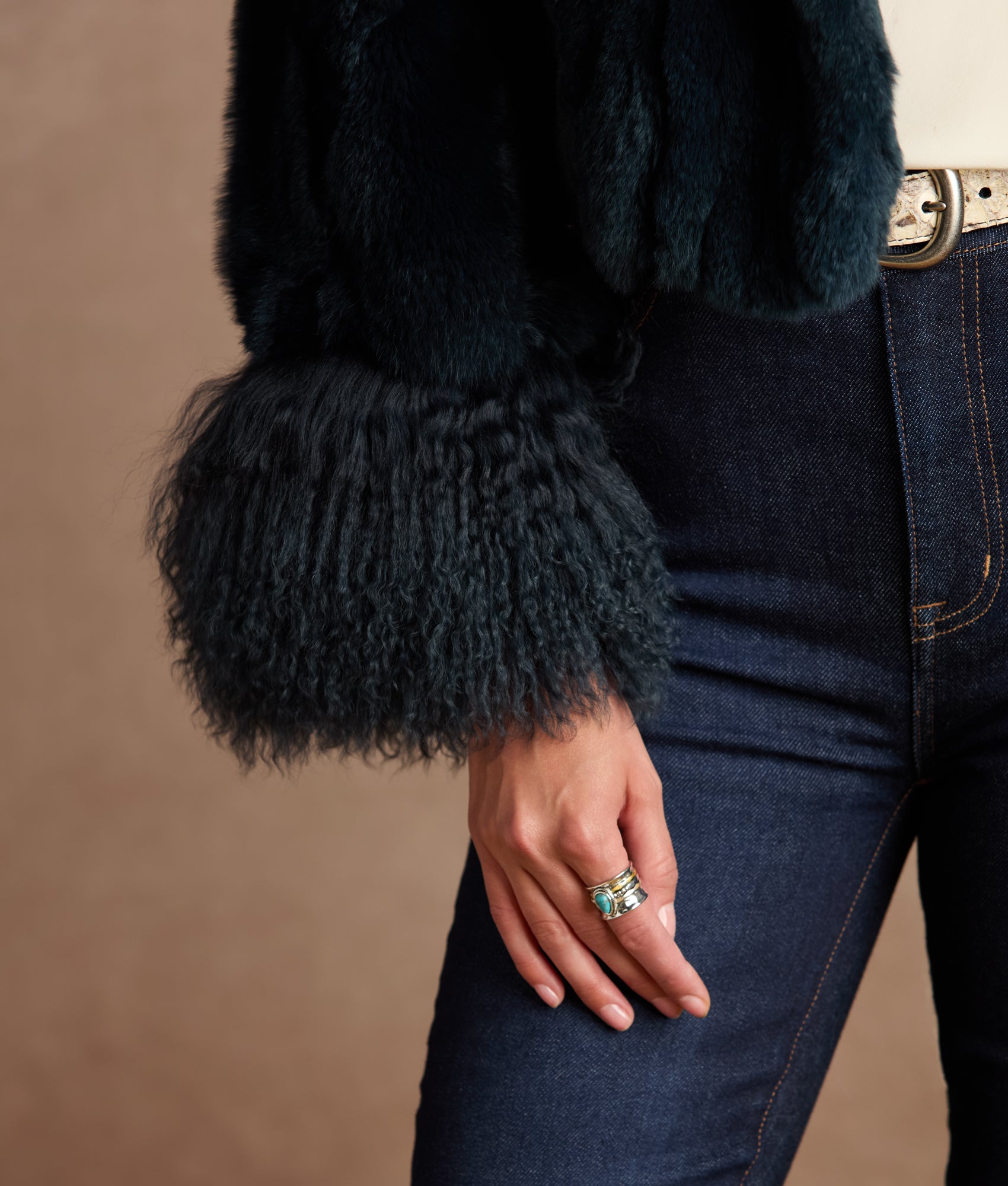 Melbourn Fur Jacket :: Turquoise - Image 8