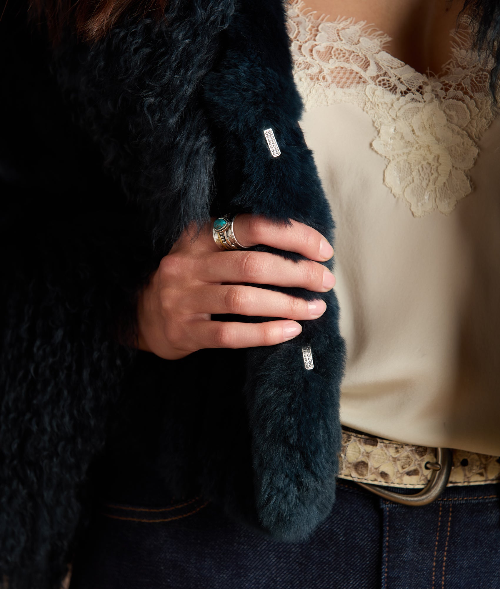 Melbourn Fur Jacket :: Turquoise - Image 10