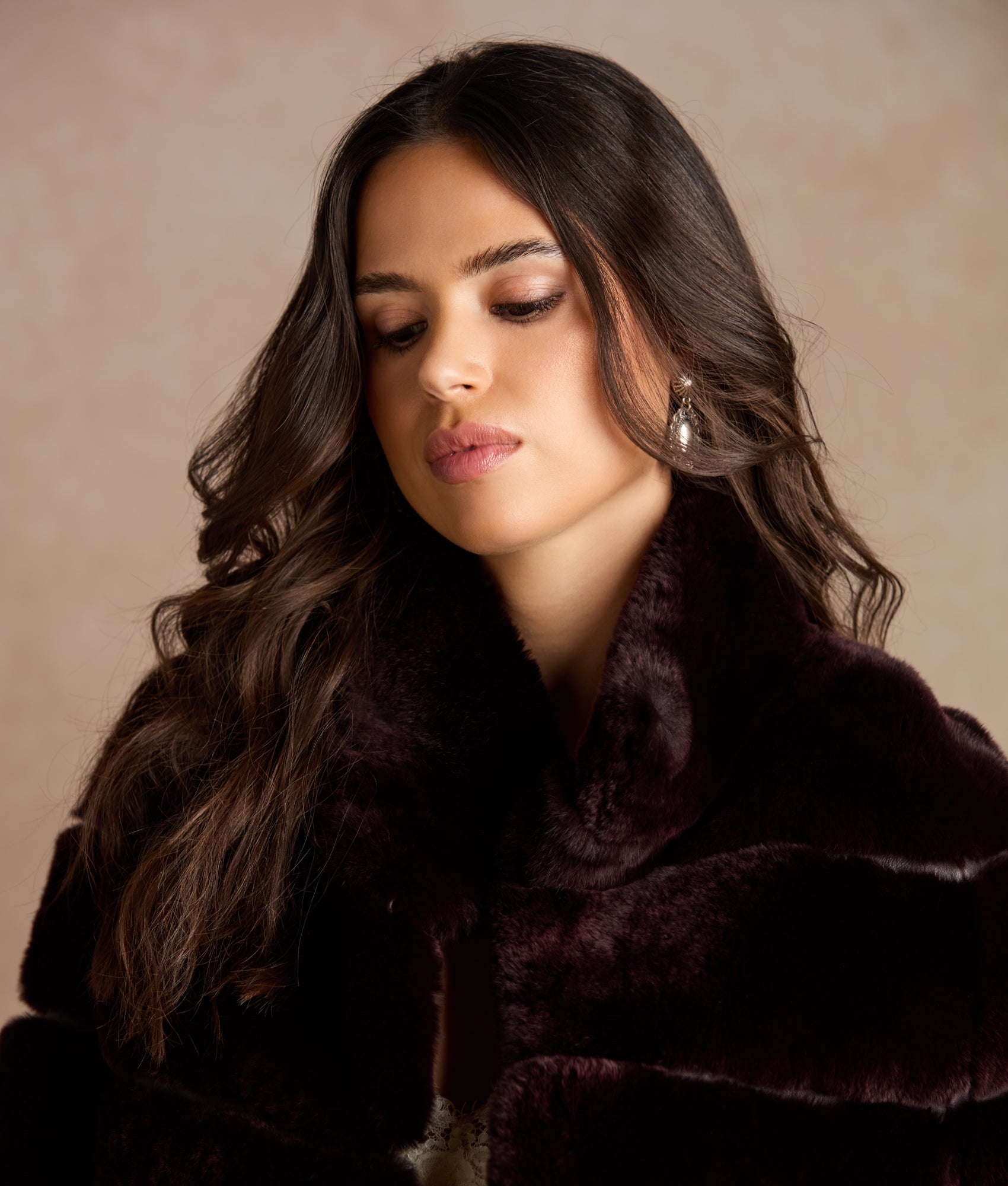 Leona Shared Rex Coat :: Black Cherry - Image 7