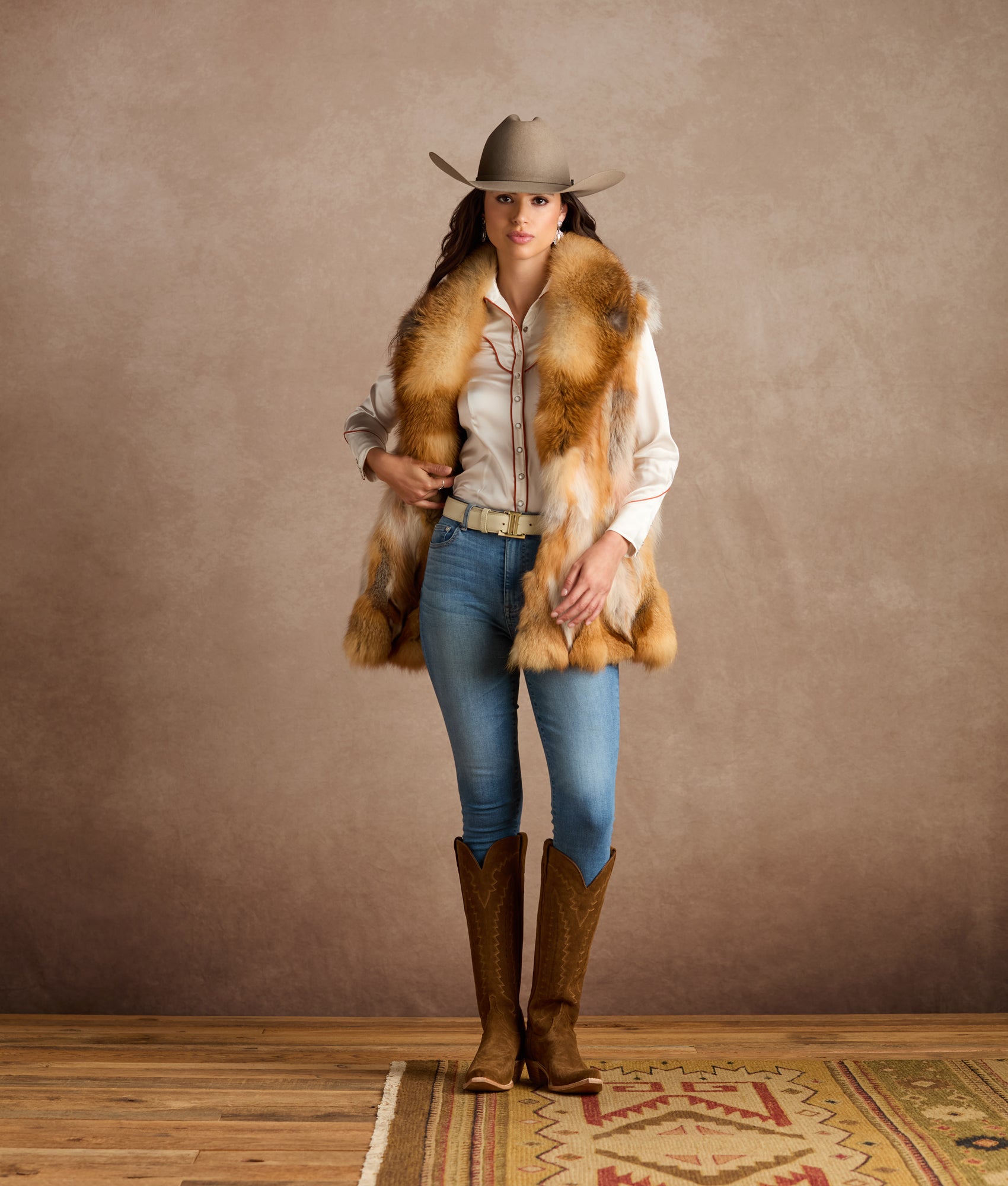Lorelai Red Fox Vest :: Natural - Image 2
