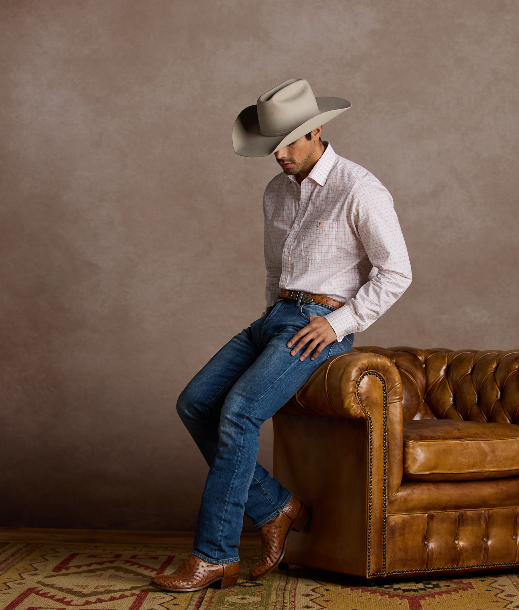 San Antonio Tailored Fit :: Burnt Orange/White - Image 13