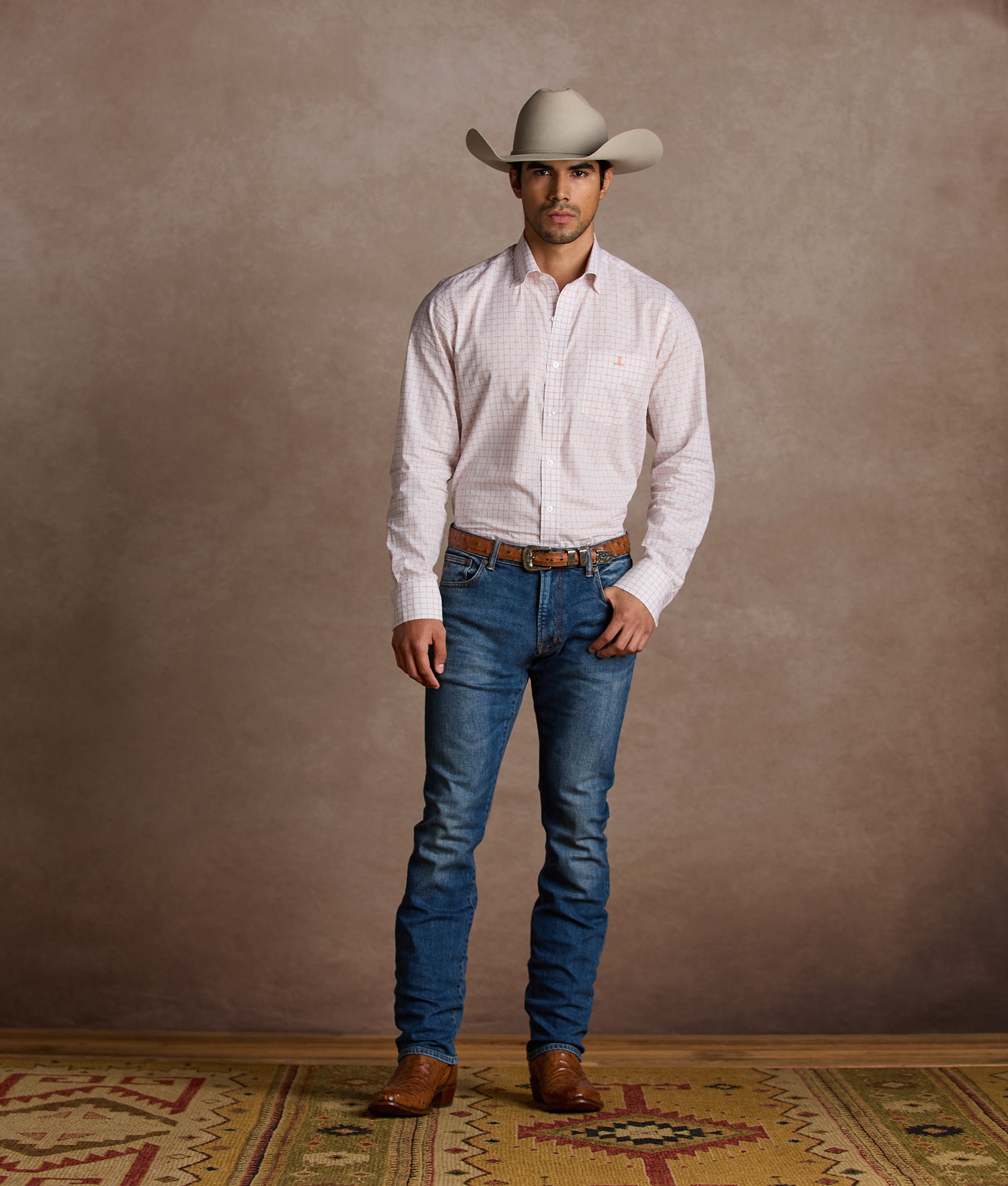 San Antonio Tailored Fit :: Burnt Orange/White - Image 2
