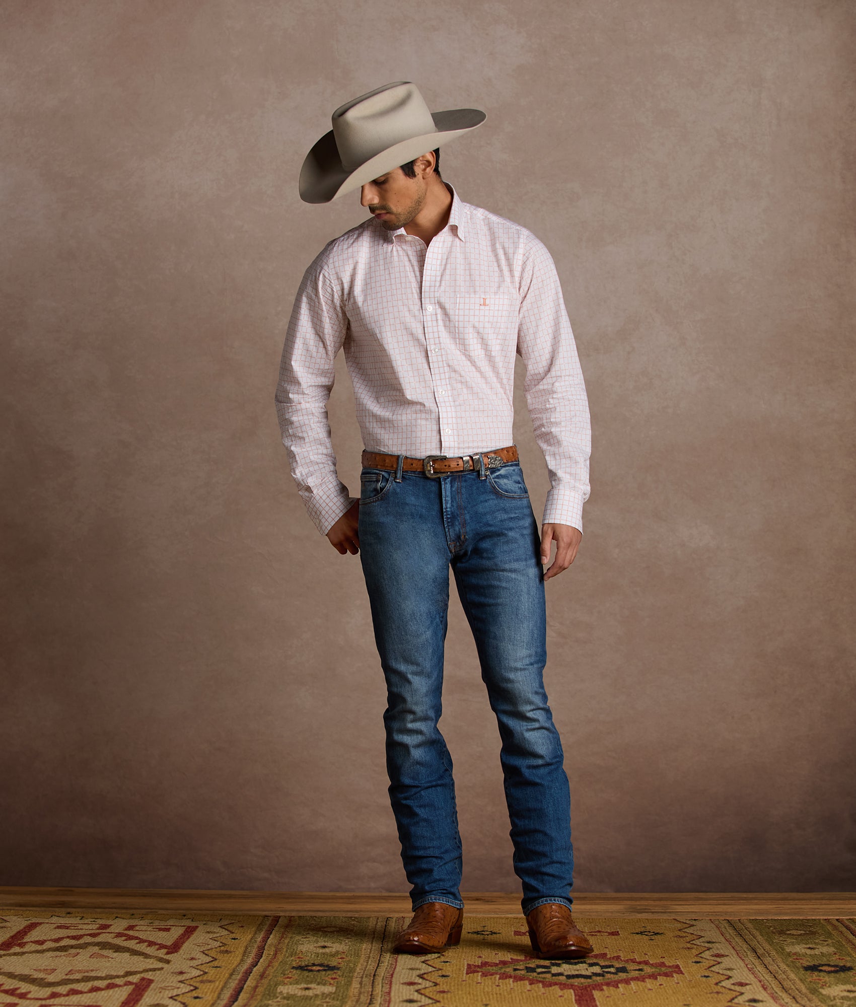 San Antonio Tailored Fit :: Burnt Orange/White - Image 12