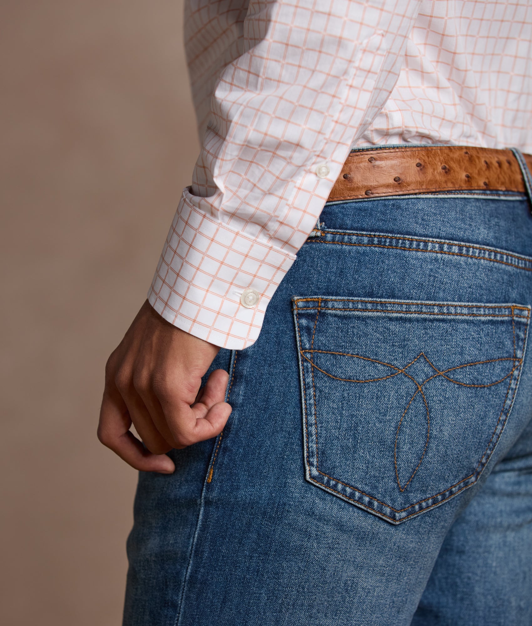 San Antonio Tailored Fit :: Burnt Orange/White - Image 9