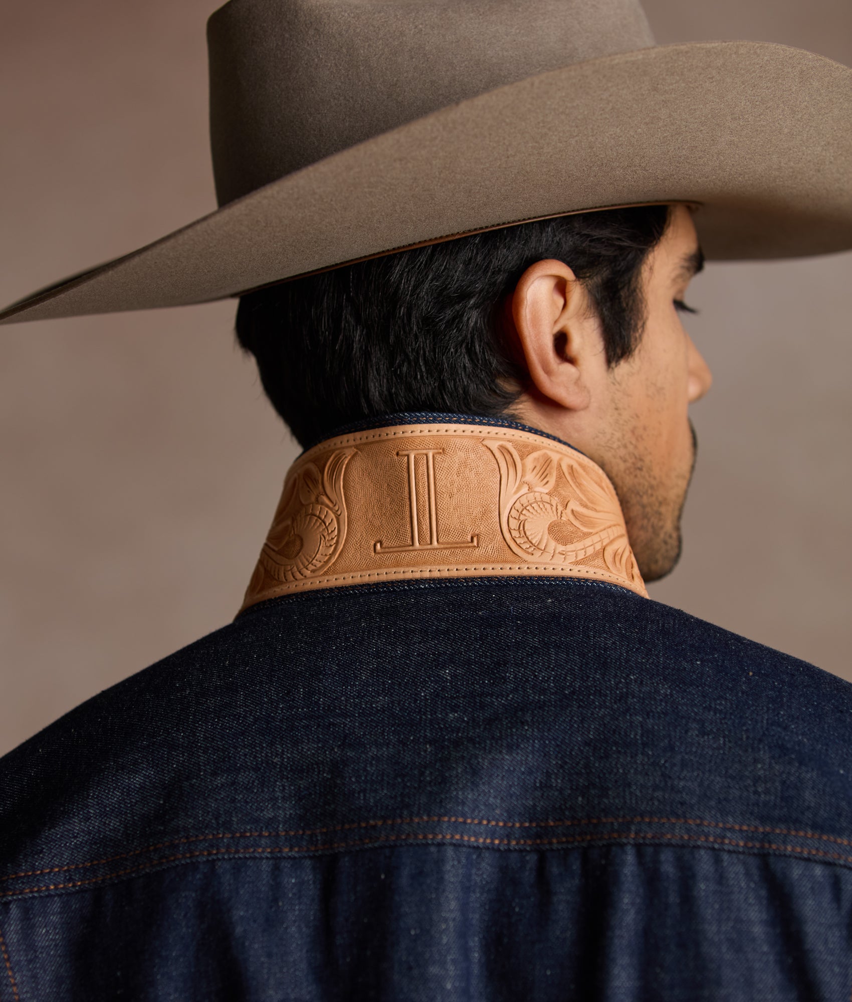 Vernon Hand-Tooled Denim Jacket :: River - Image 2