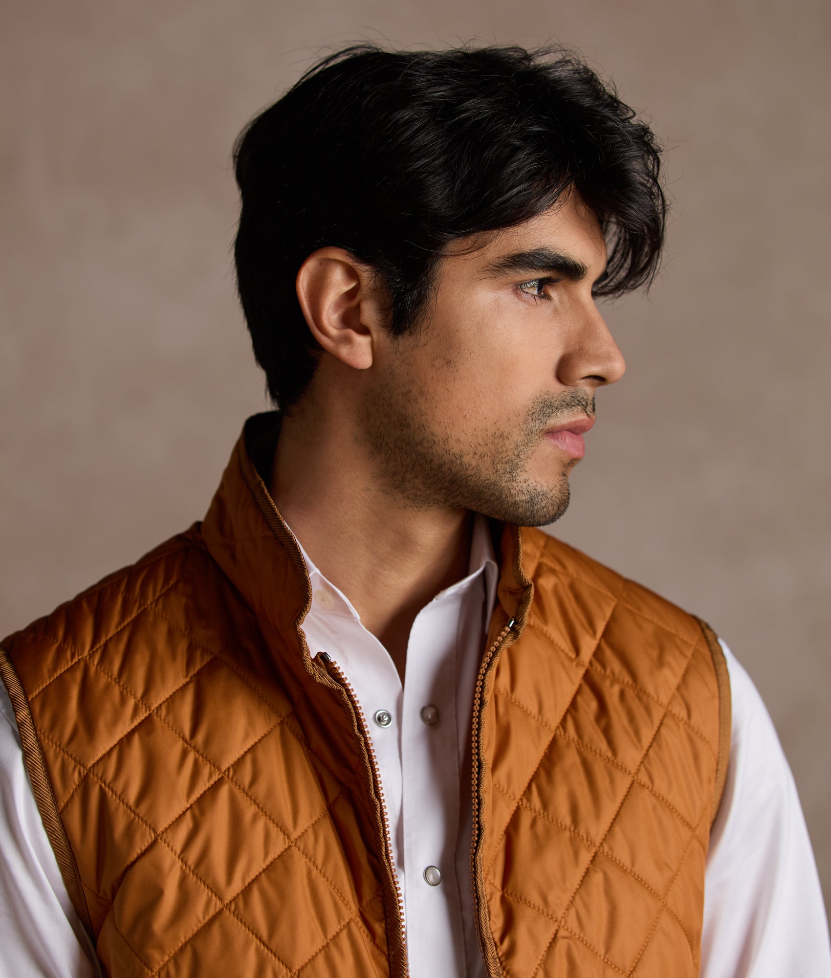 Jameson Quilted Vest :: Orange - Image 7