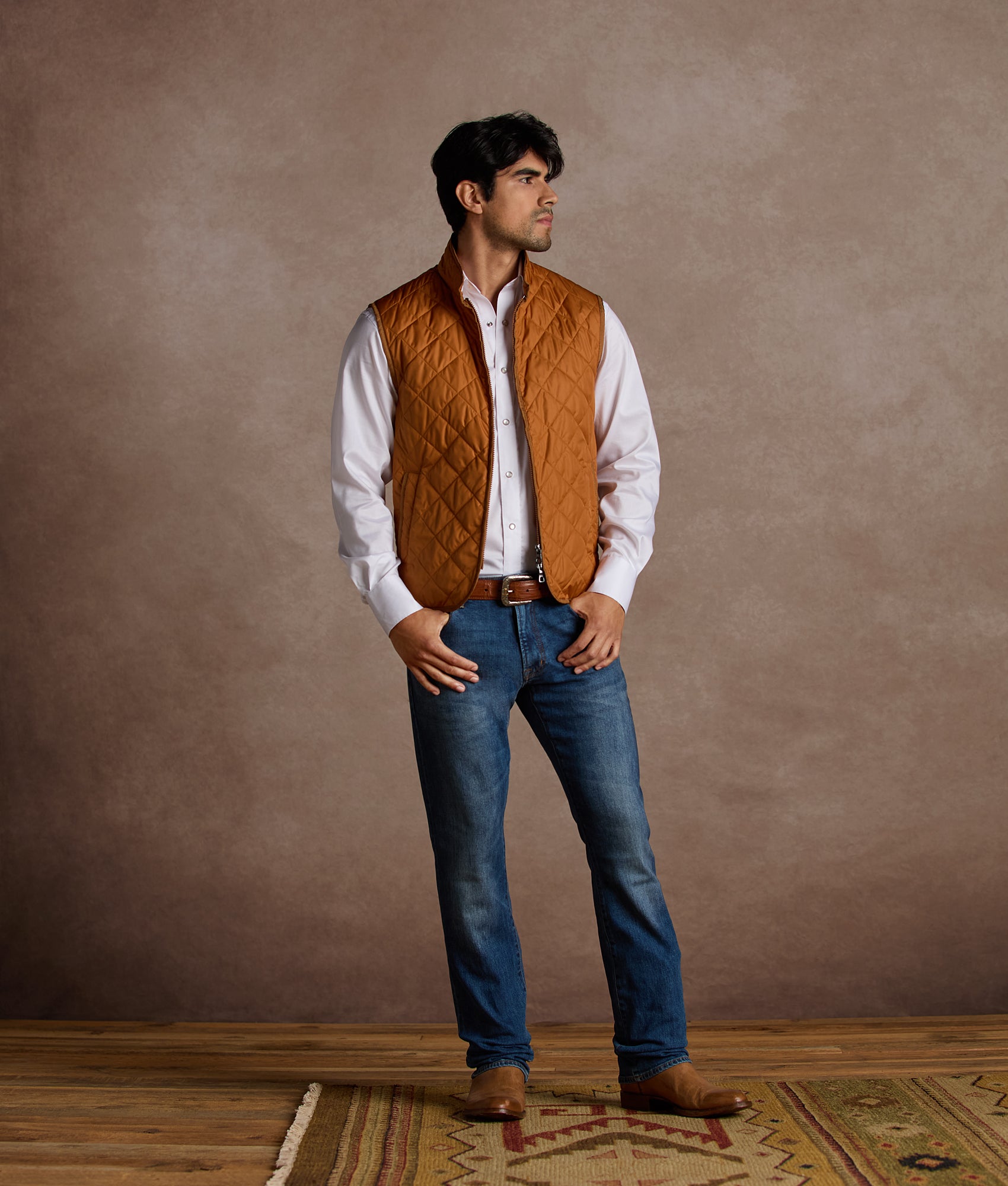 Jameson Quilted Vest :: Orange - Image 10