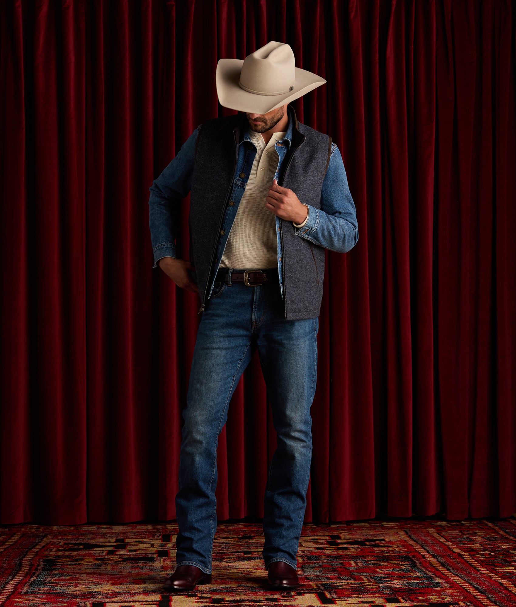 Ashville Wool Vest :: Blue - Image 7