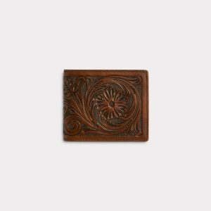 Hand Toolded Hipster Wallet :: Brown