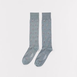 Boot Print Dress Sock :: Grey